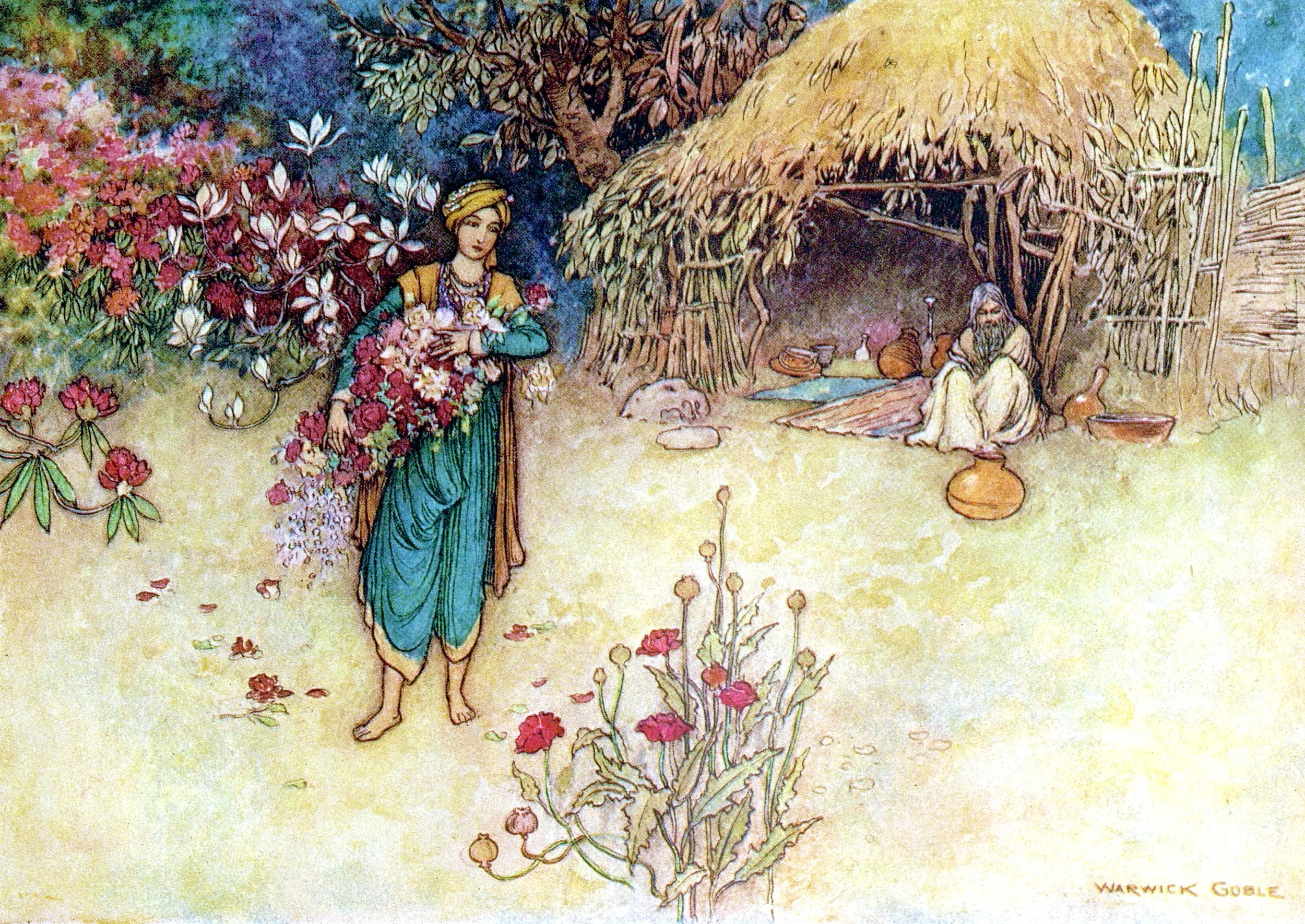 At dawn he used to cull flowers in the forest