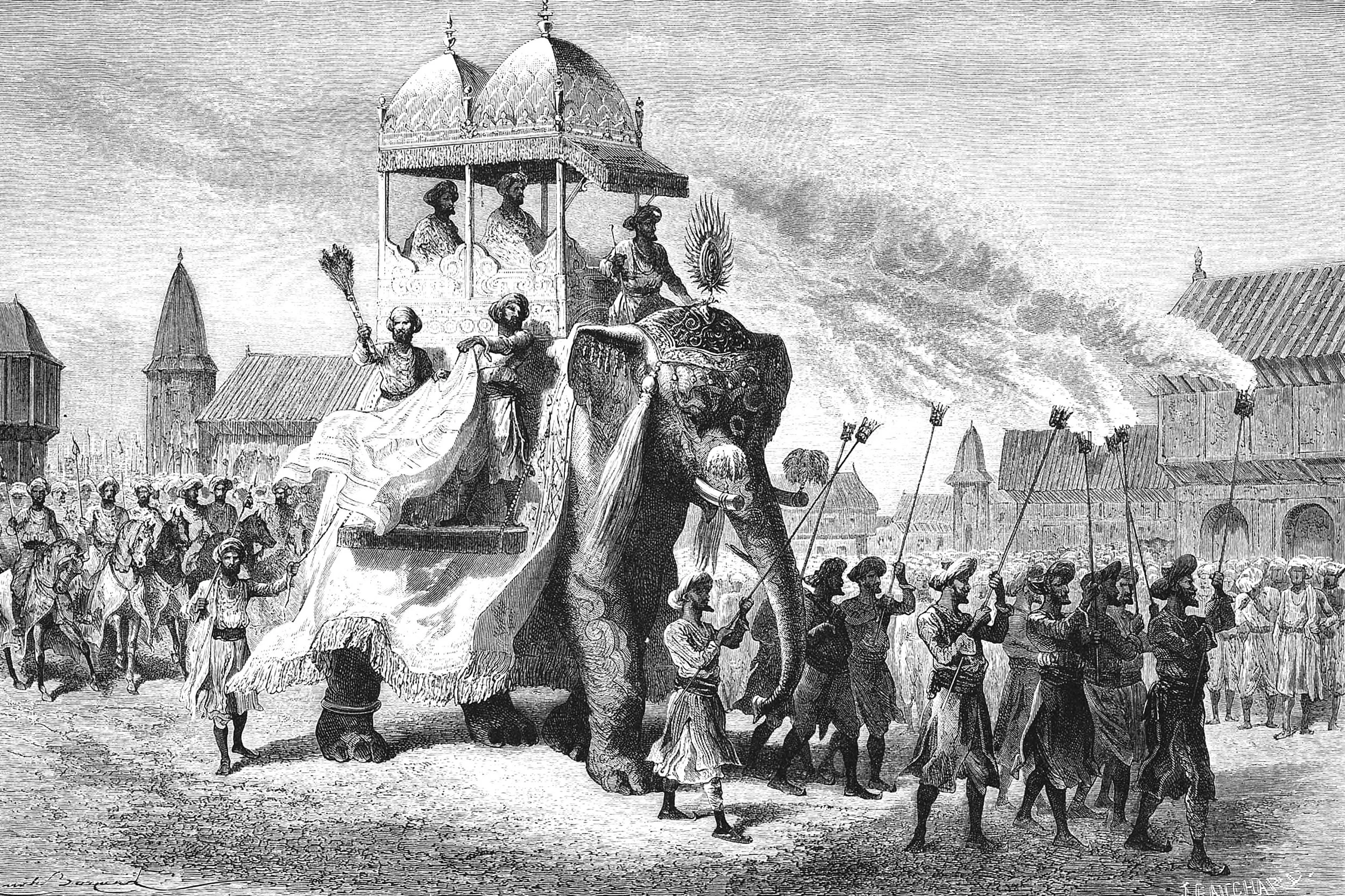 The King's Elephant, in the Great Sowari, at Baroda