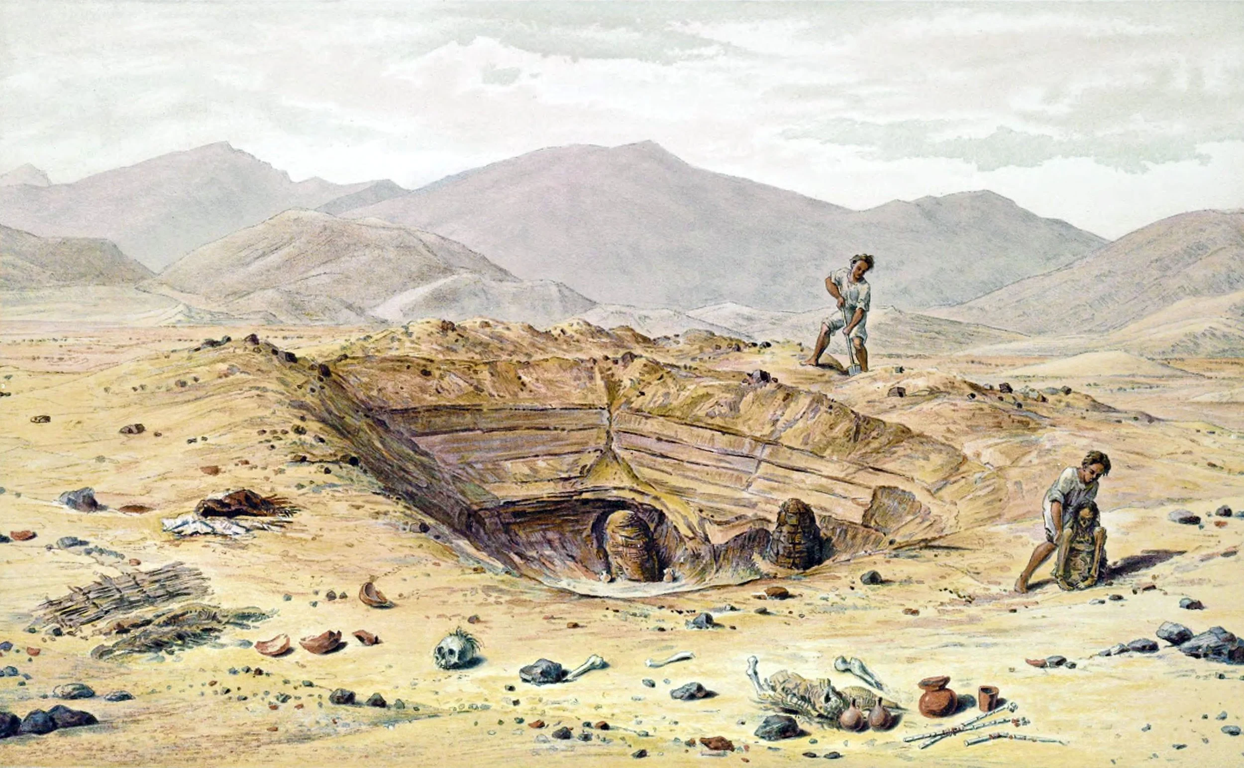 Exposed Graves with Mummies of a Simple Type