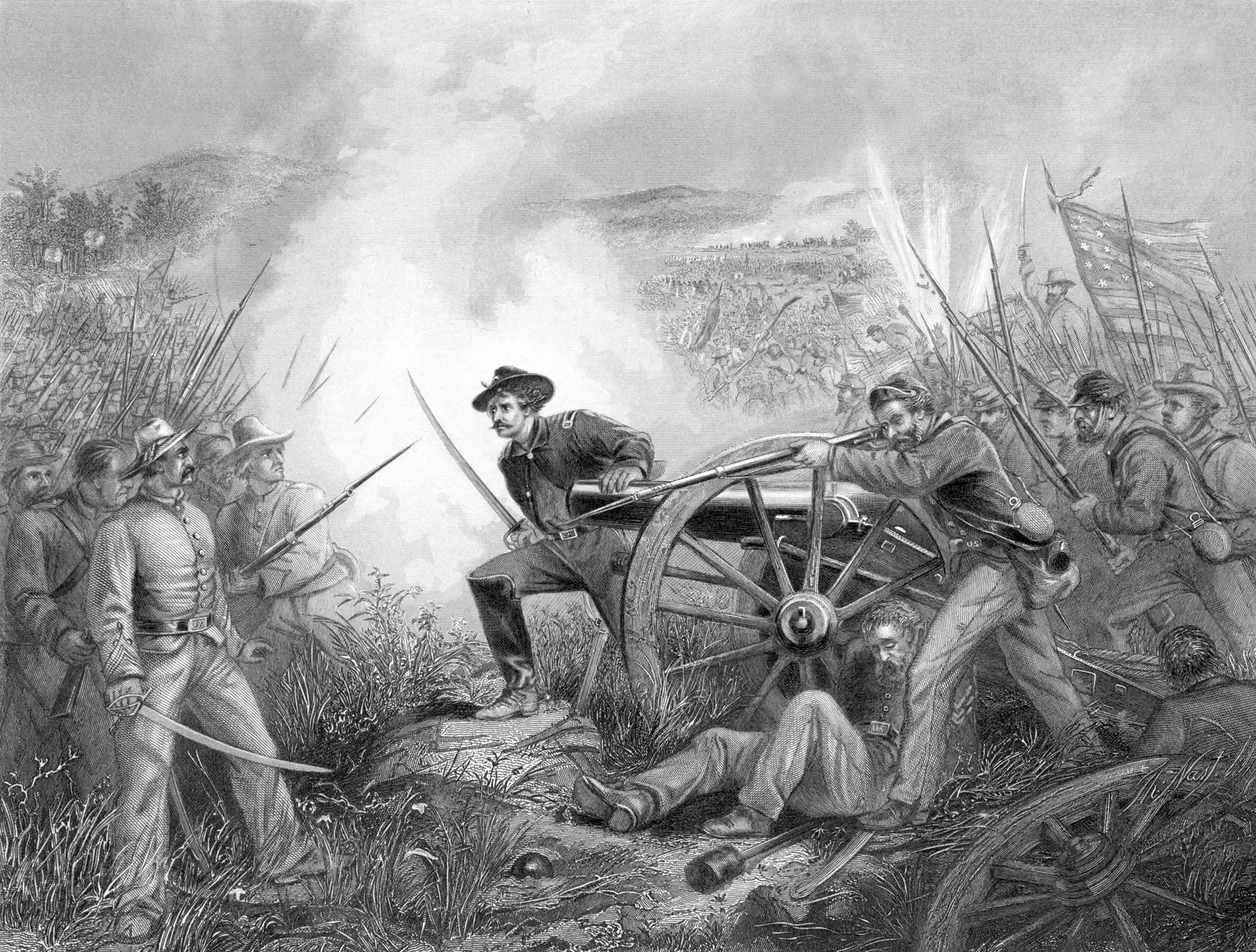 Battle of Chicamauga-Lt Van Felt Defending his Battery