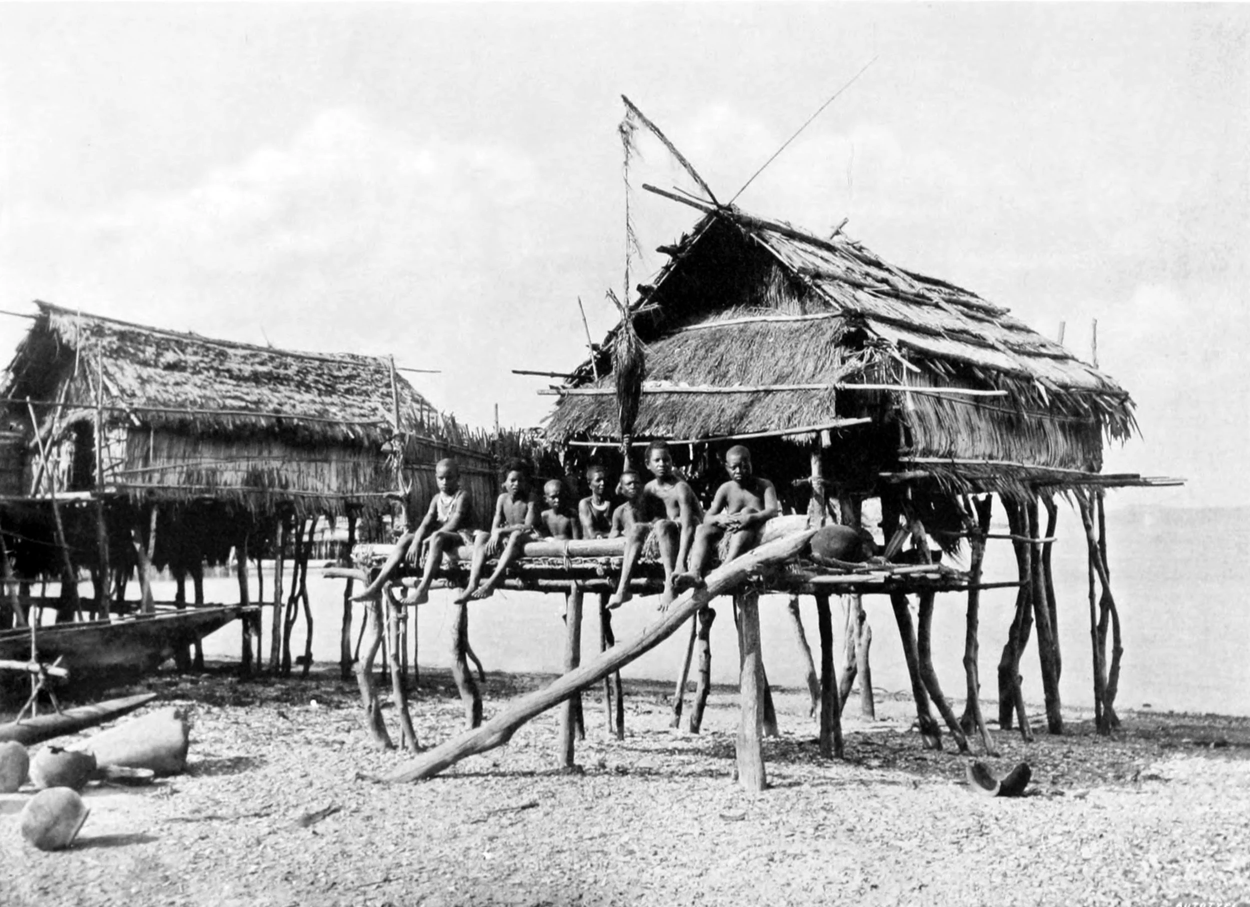 At Low Water, Natives Houses at Koilapu