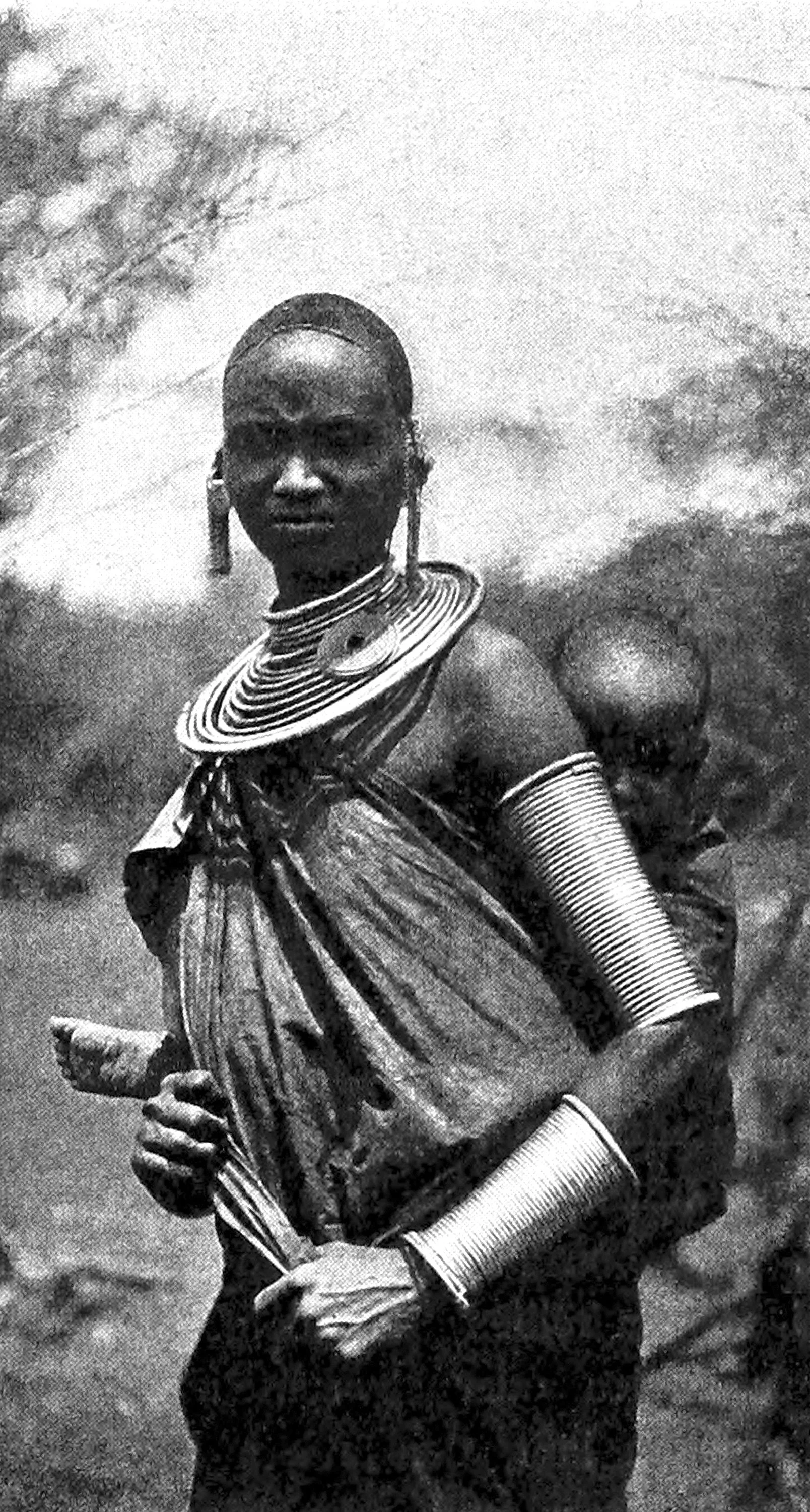 Masai Woman with Child on her back
