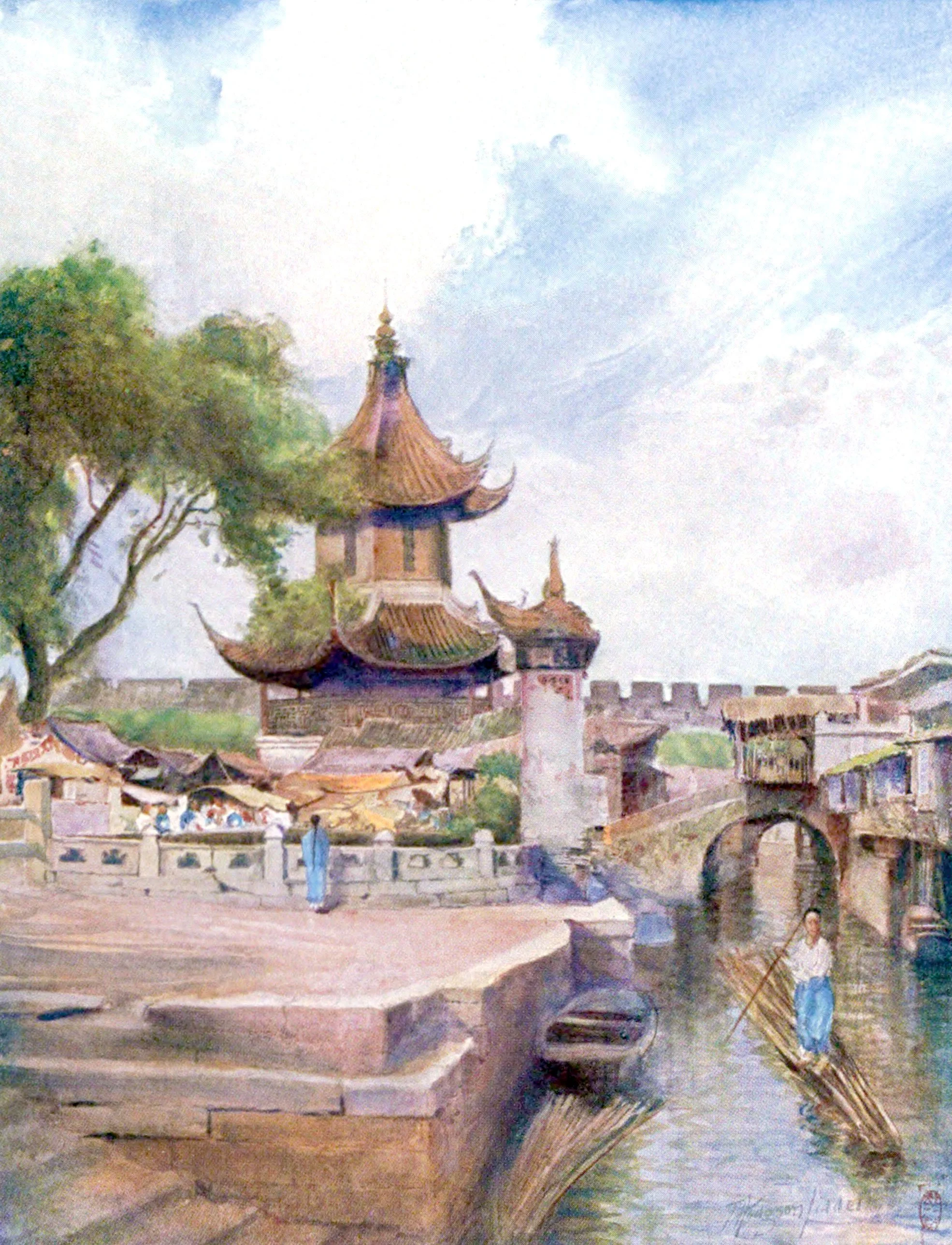 The Temple at Bing-OO, Water Gate and City Wall