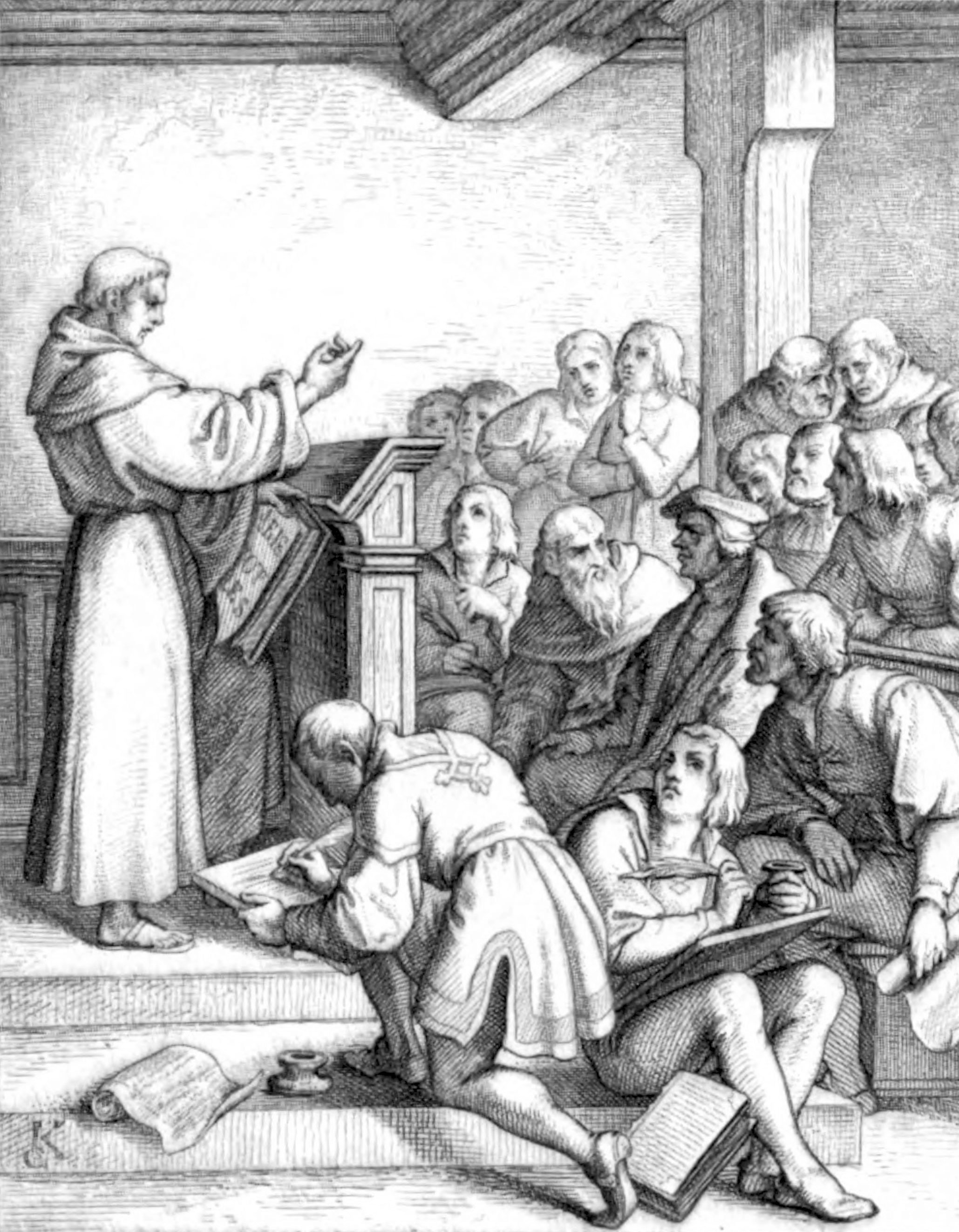 Luther gives lectures at Wittenberg
