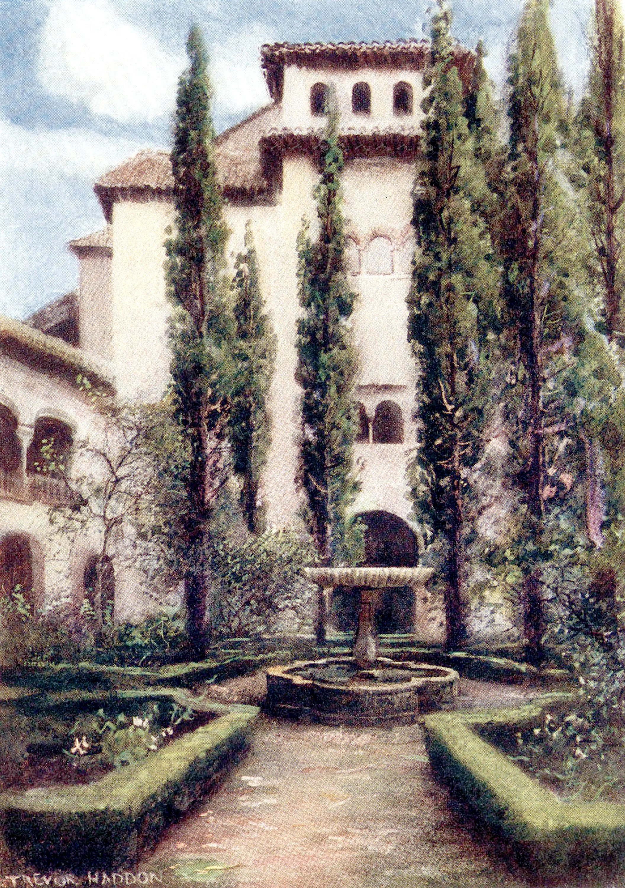 Granada- The Generalife-Court of the Cypresses