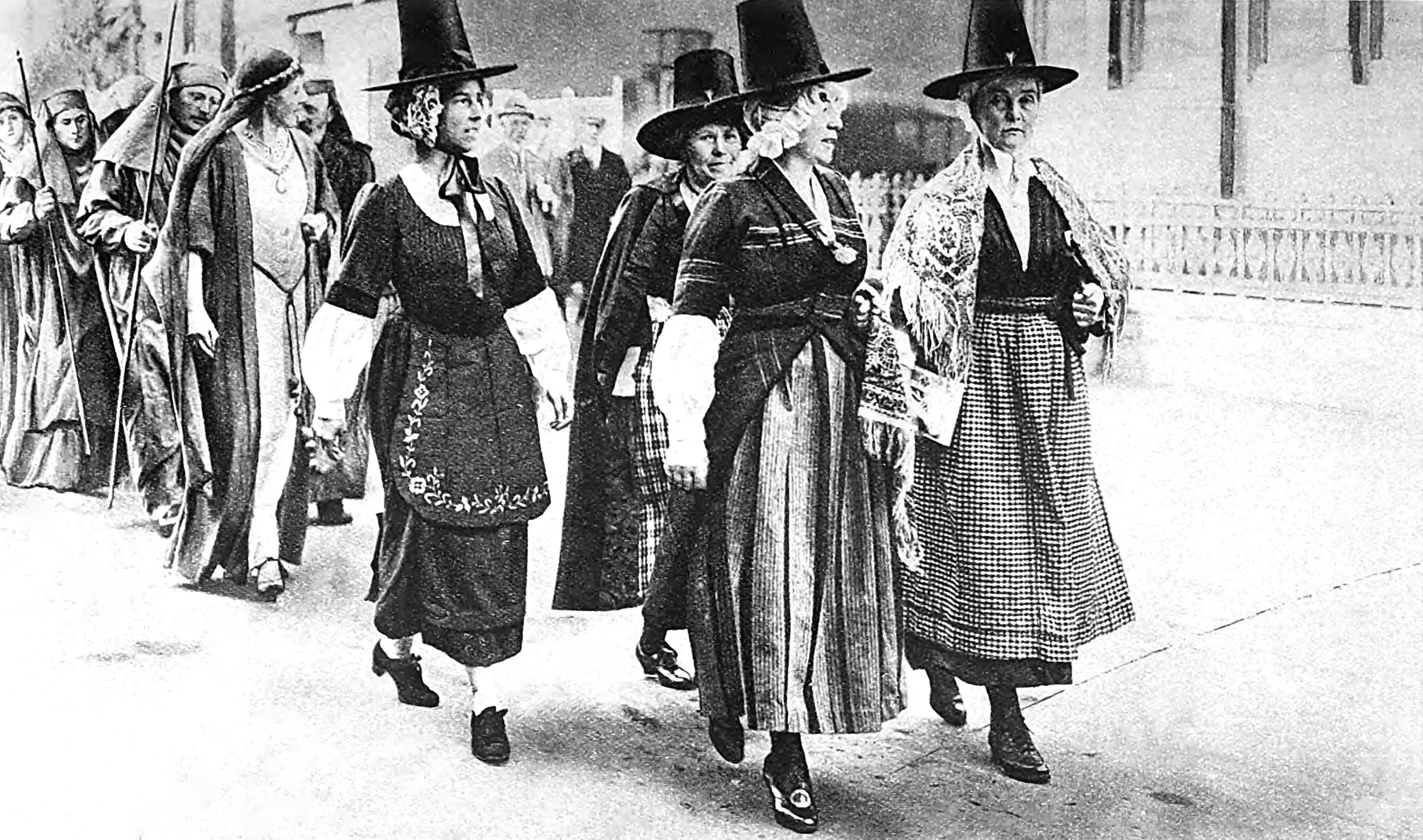Welsh Folk in traditional garments