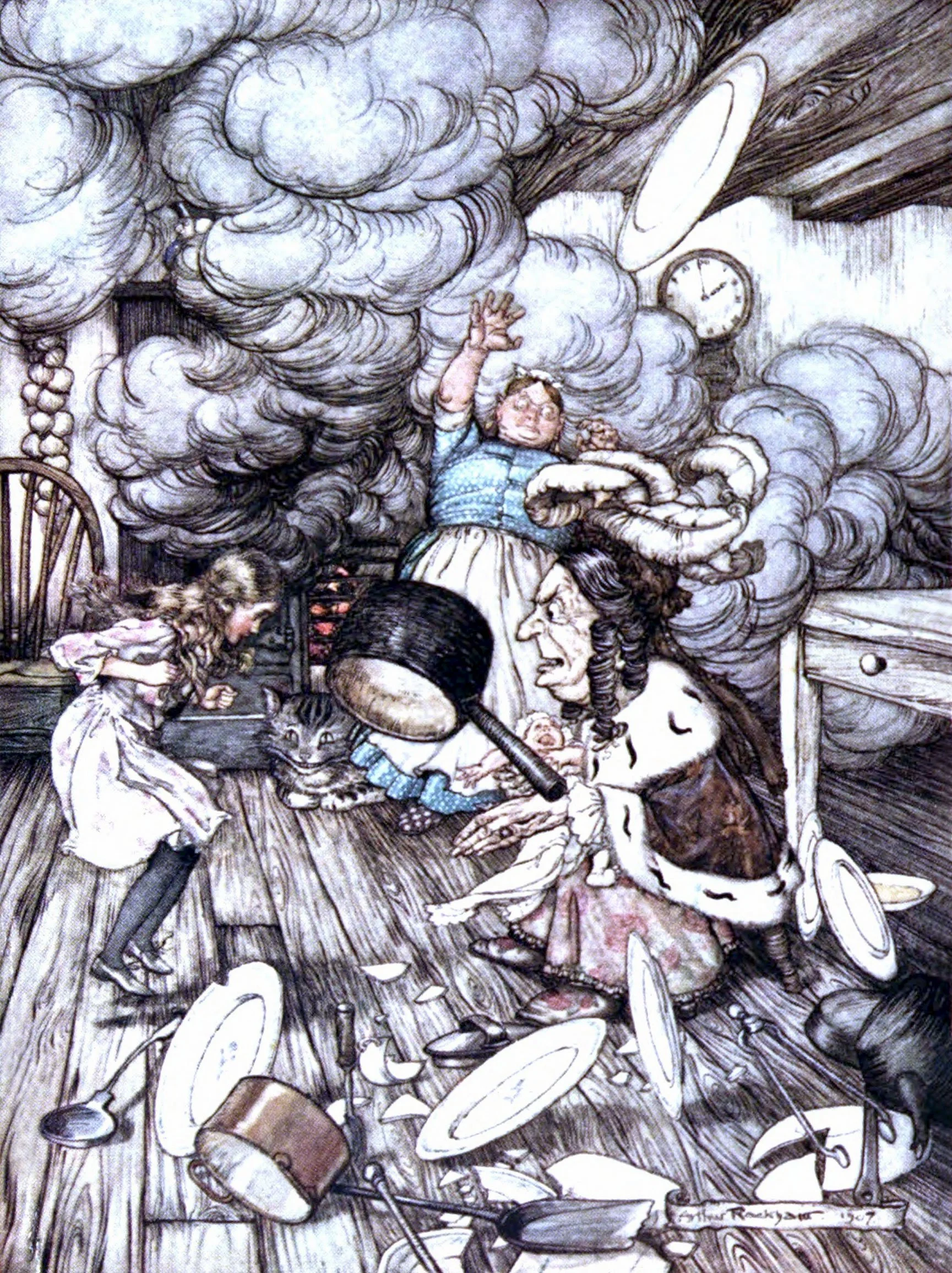 An unusually large saucepan flew close by it, and very nearly carried it off