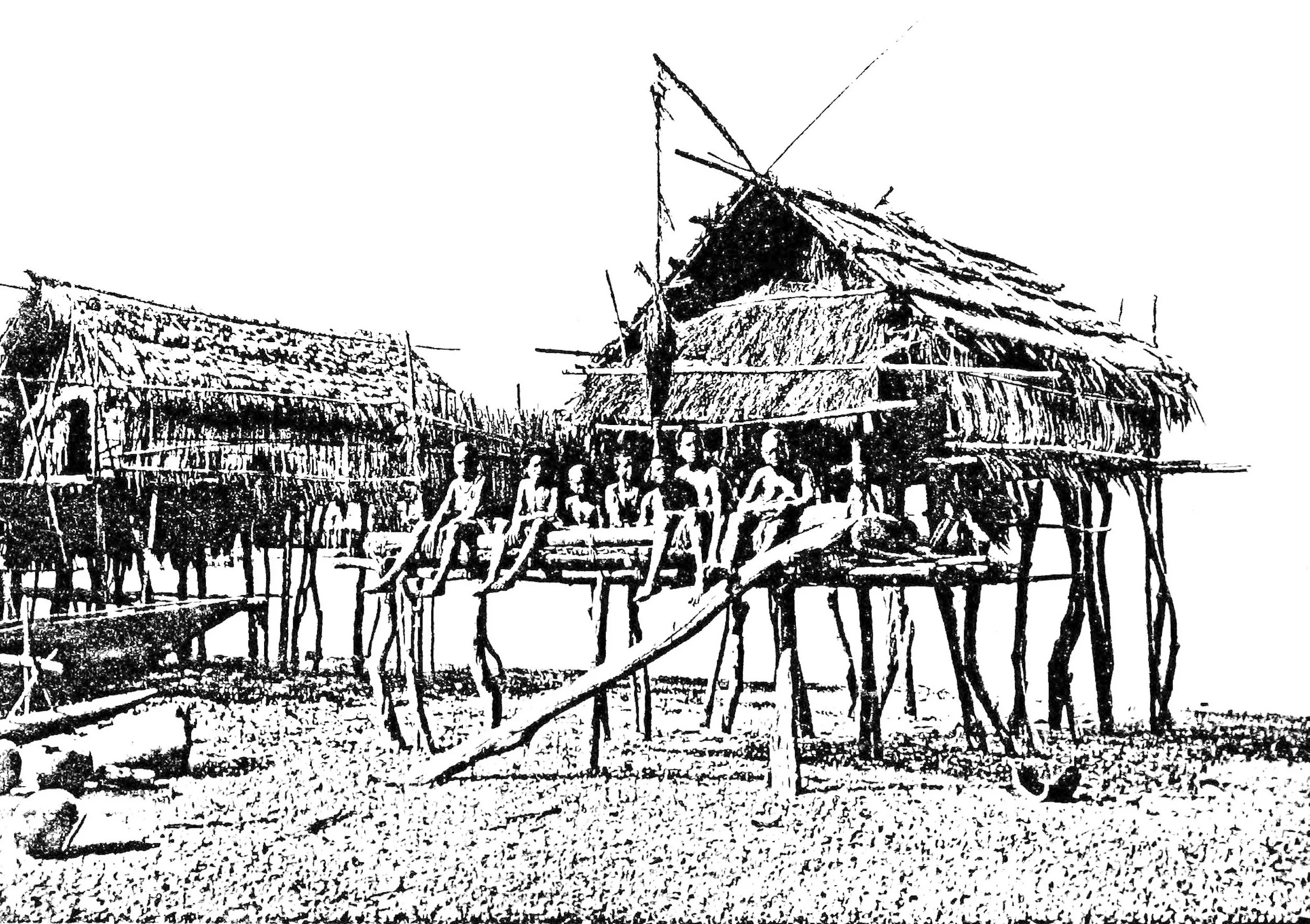 At Low Water, Natives Houses at Koilapu
