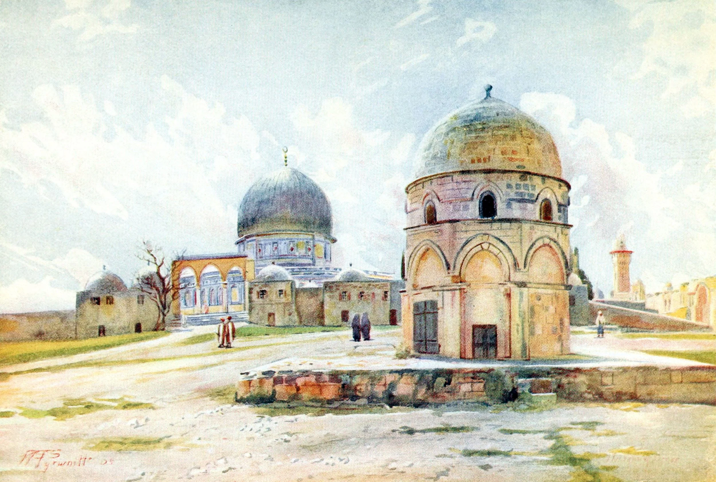 Morning in Jerusalem, The Mosque of Omar on the Shaded Side