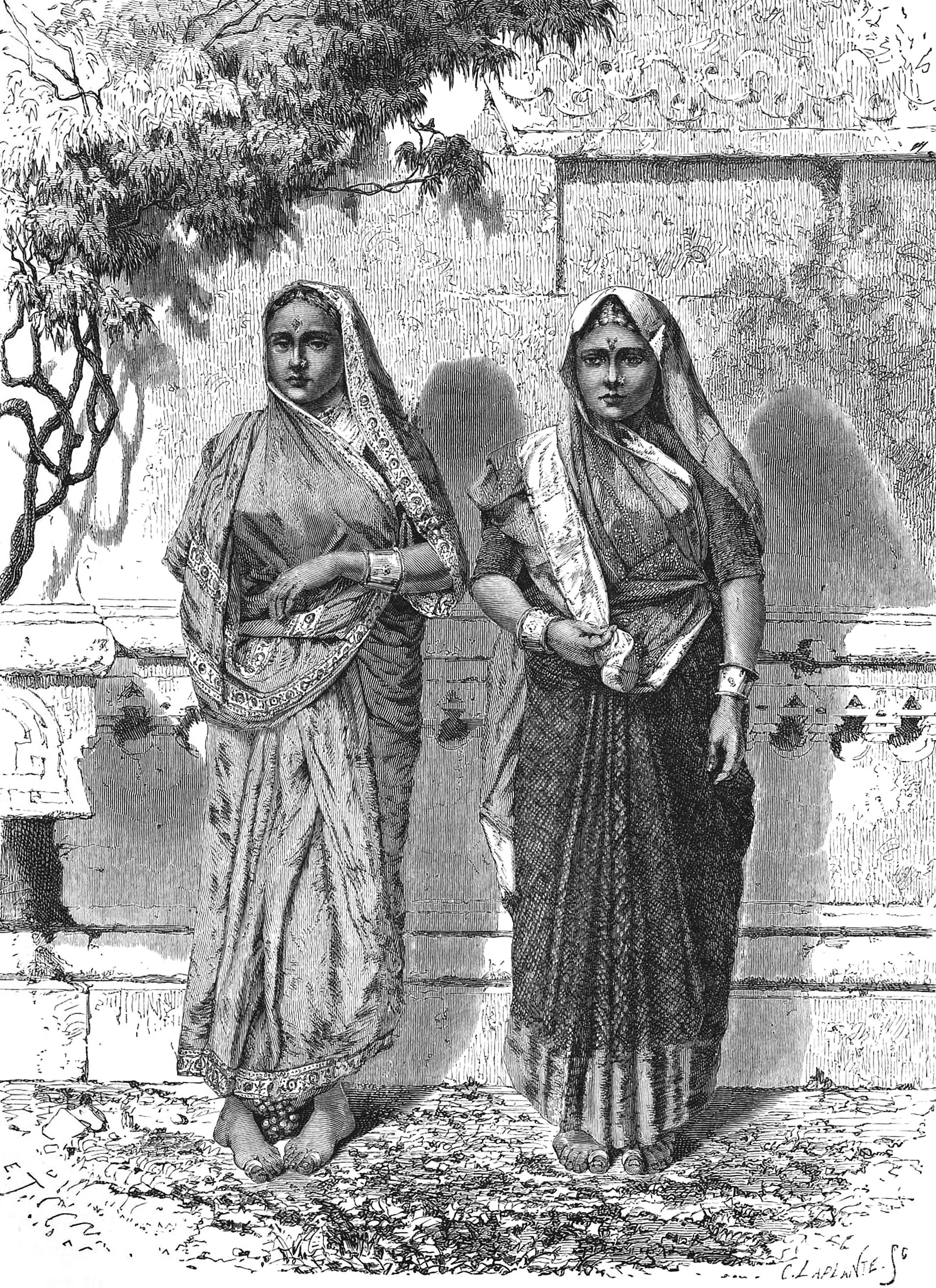 Hindu Women of Bombay in Ceremonial Dress