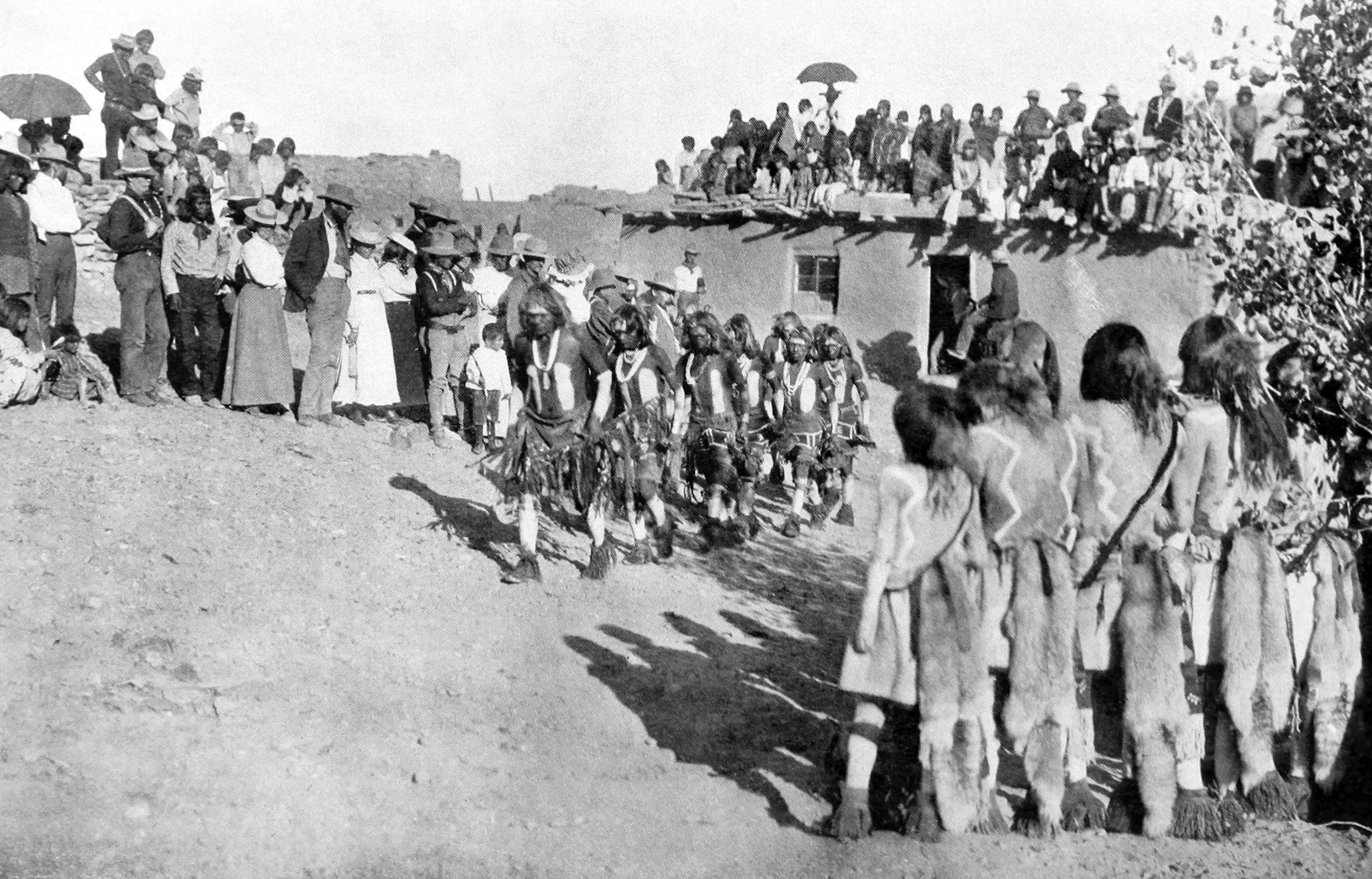 The Snake dancers arriving on the plaza (ninth day)