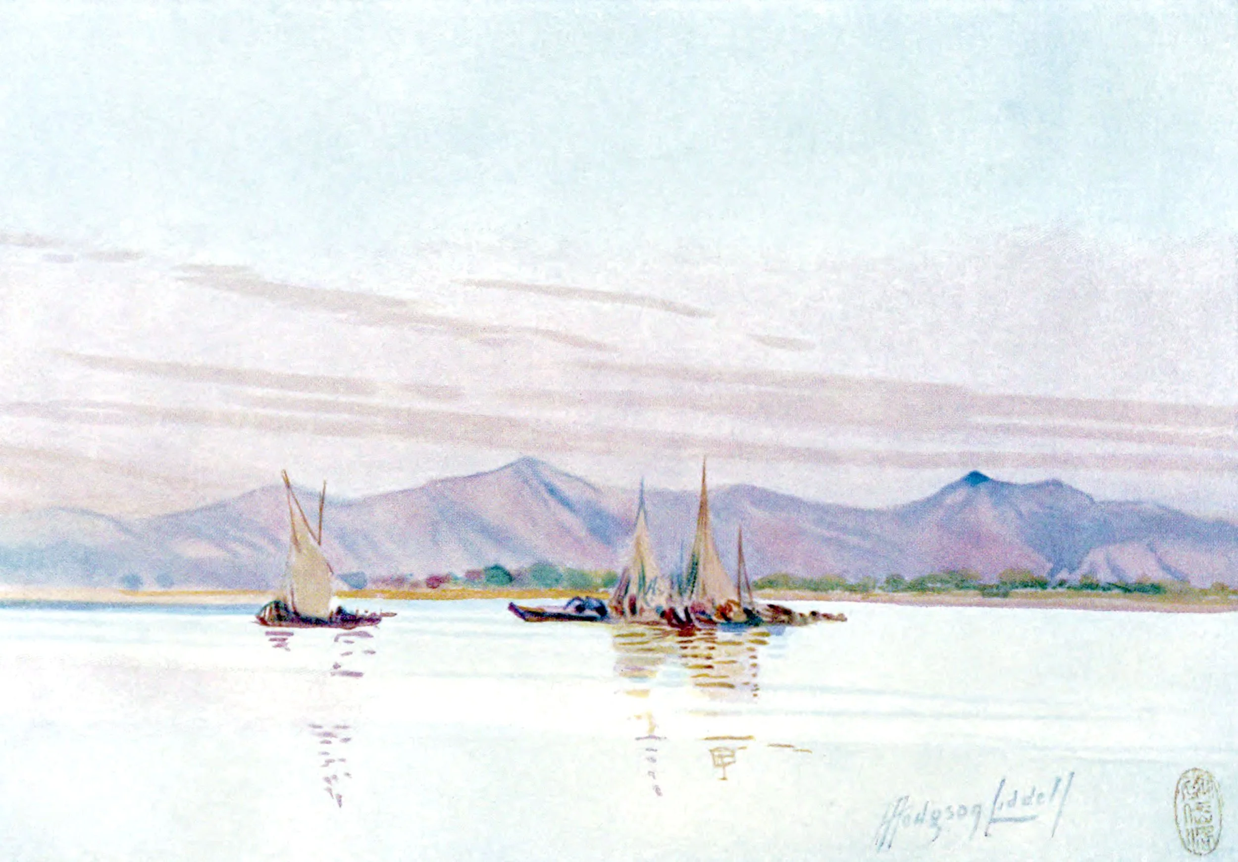 Near Canton, Fishing Boats on the Pearl River