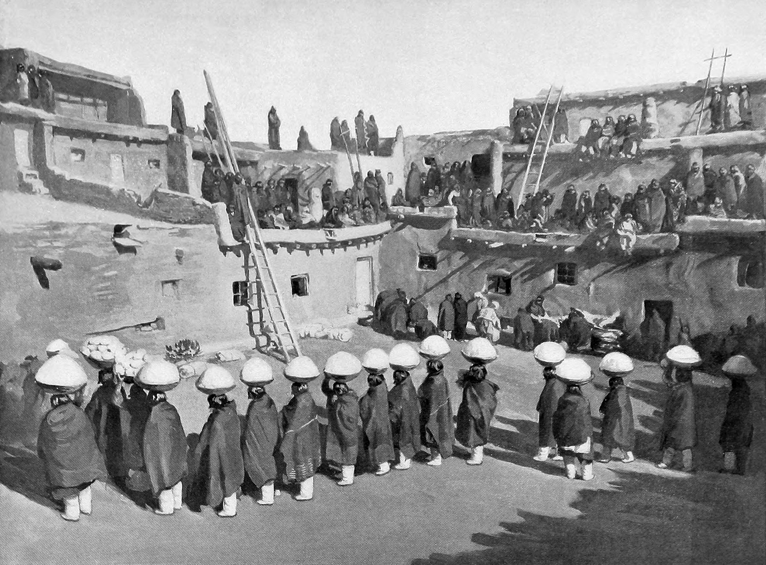 Women bearing offerings to the personators of the Ko'Yemshi gods