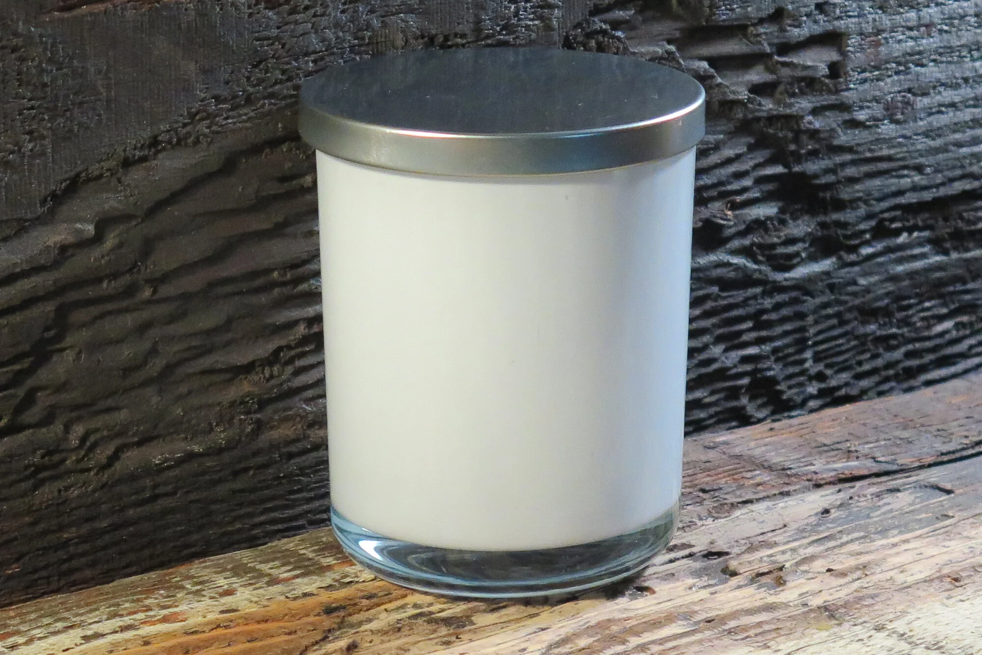22 oz Gray with Brushed Silver Lid 4" x 4" x 5"