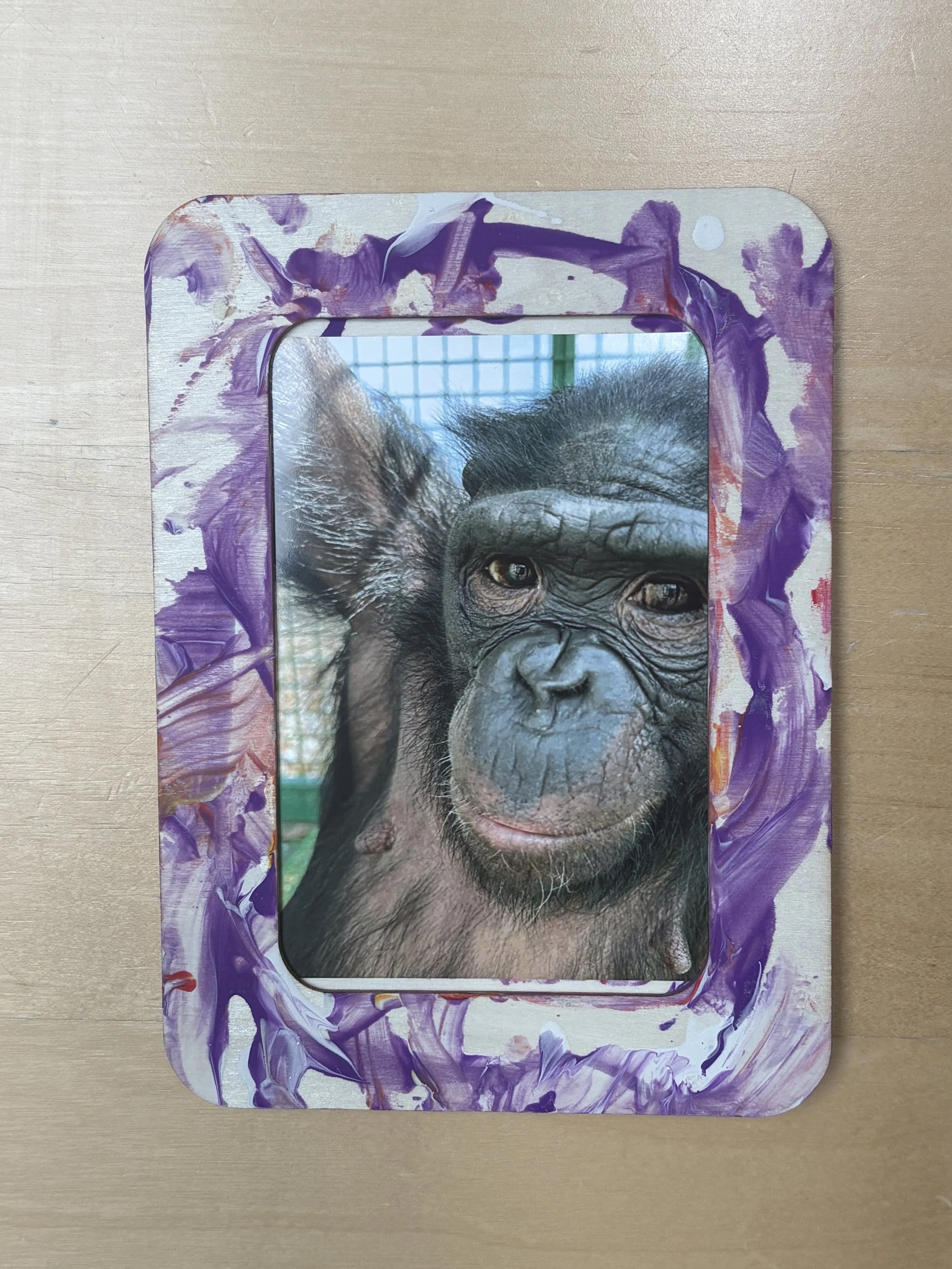 Mali Painted Frame and Photo - Purple