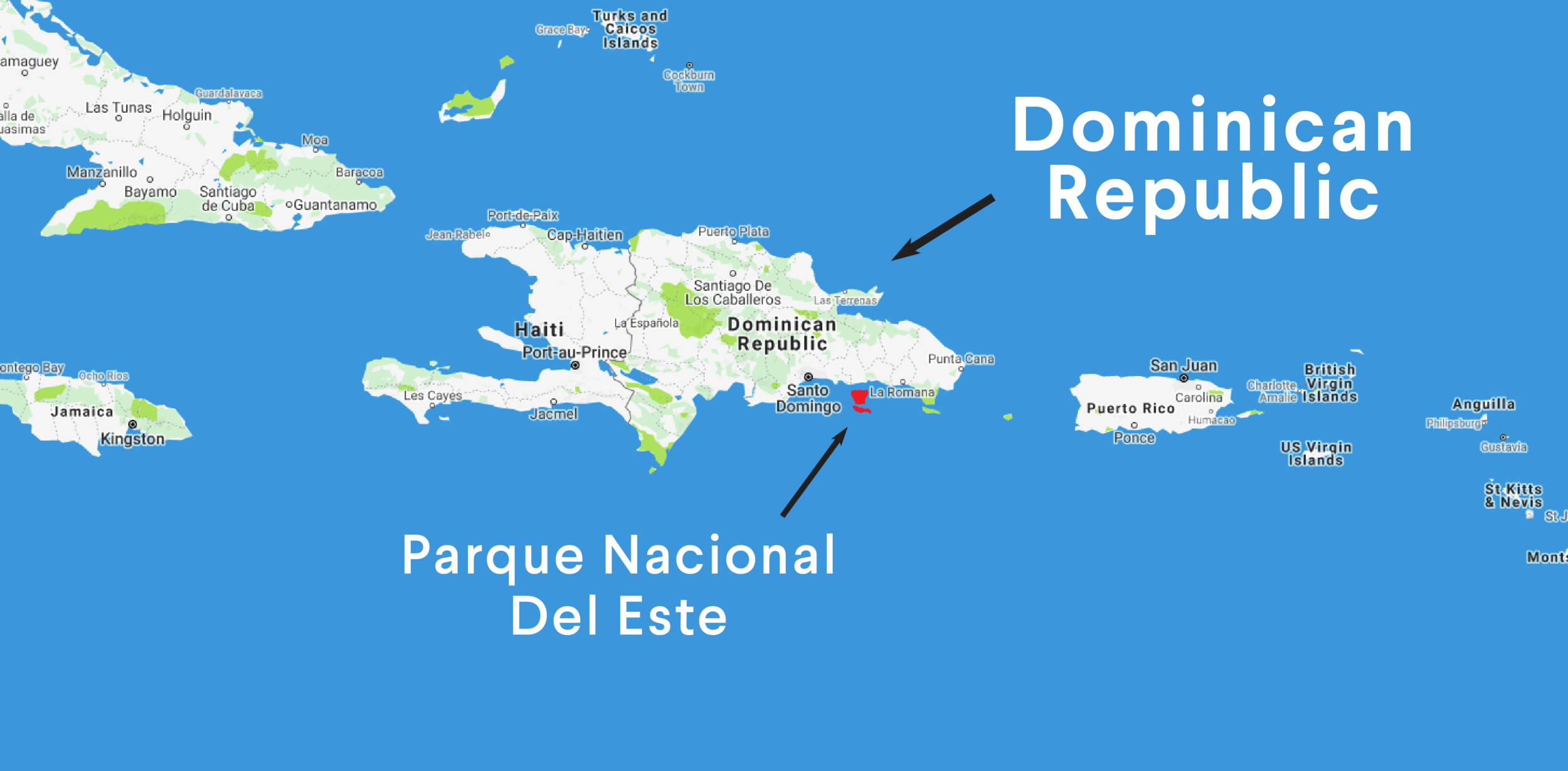 Zoomed out Map of Dominican Republic