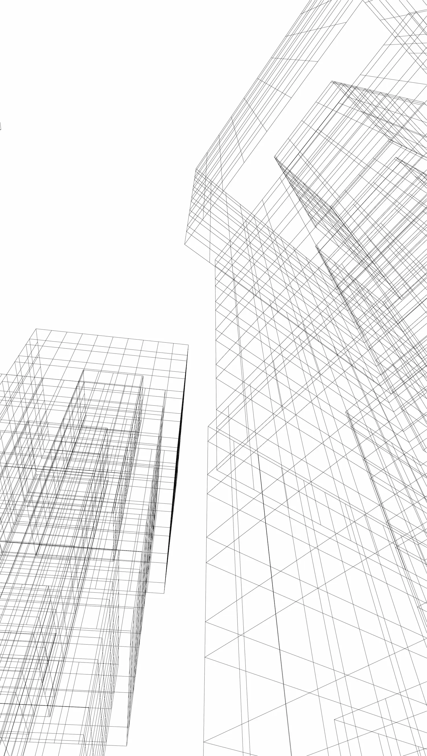 white architectural line render symbolising structured knowledge infrastructure