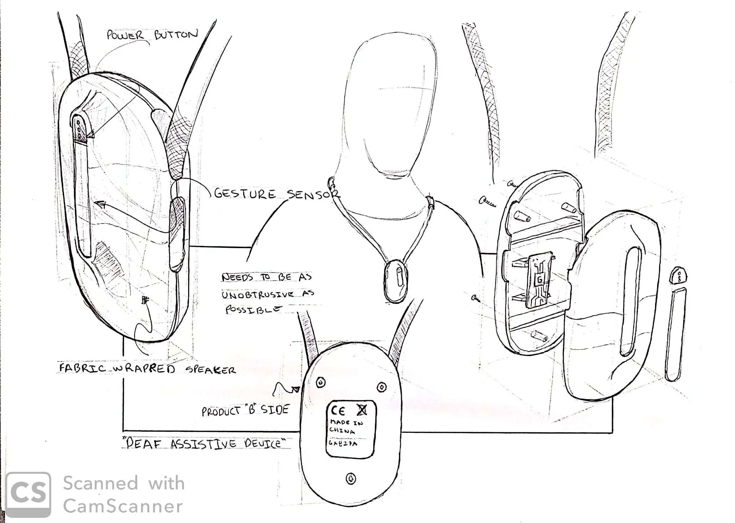 Initial product sketches by our industrial designer, Kolton