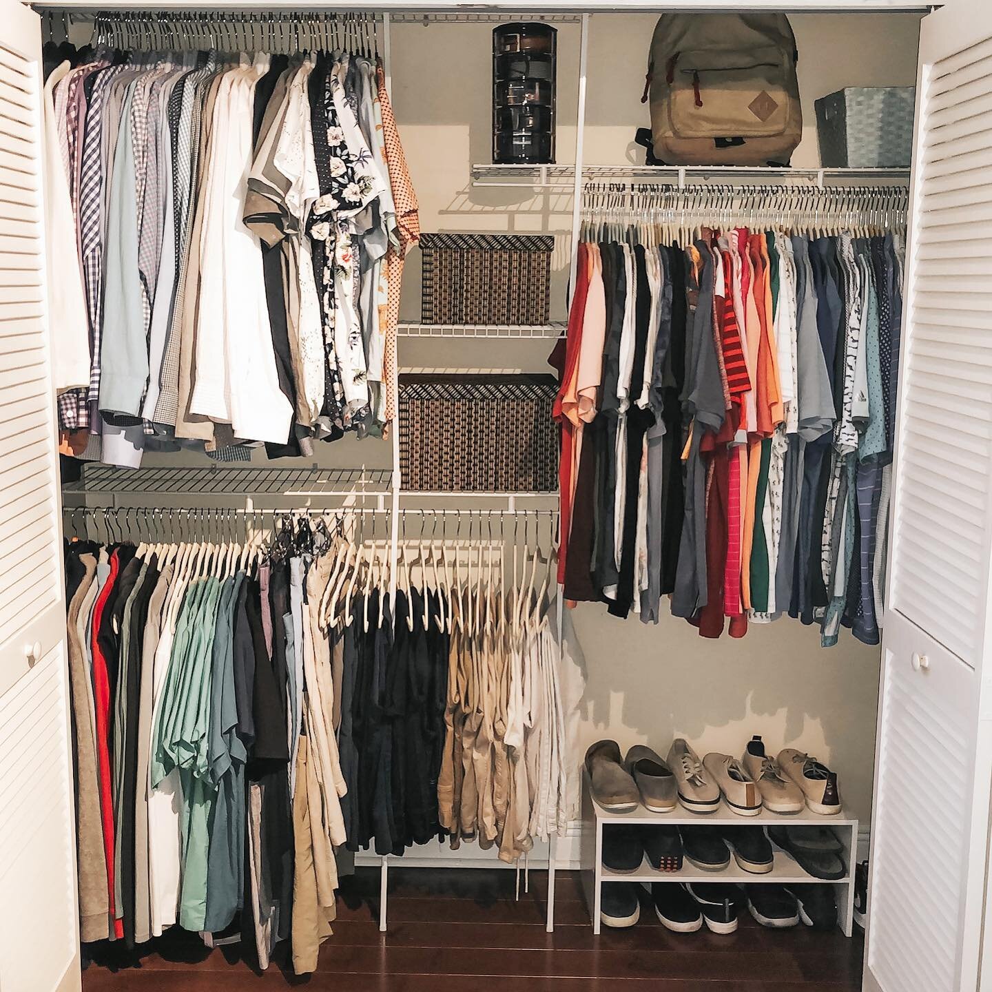 His closet⚡️transformed. Swipe &bull;&bull;&gt; to see before.