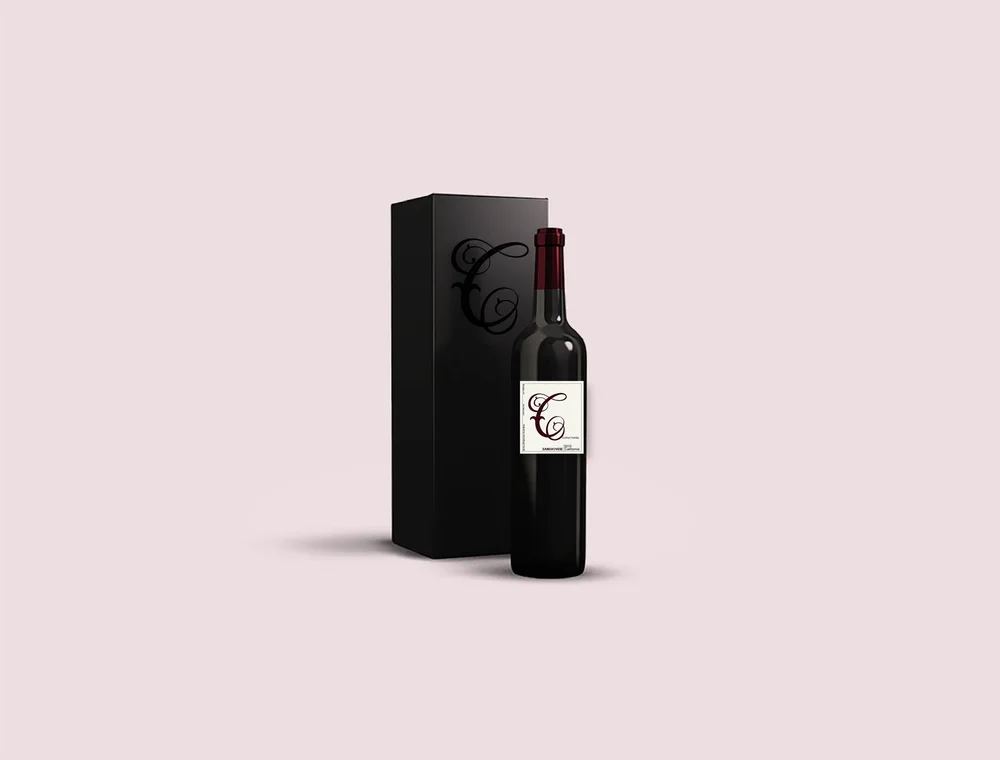 Sangiovese C wine label and packaging design by Design Land NYC