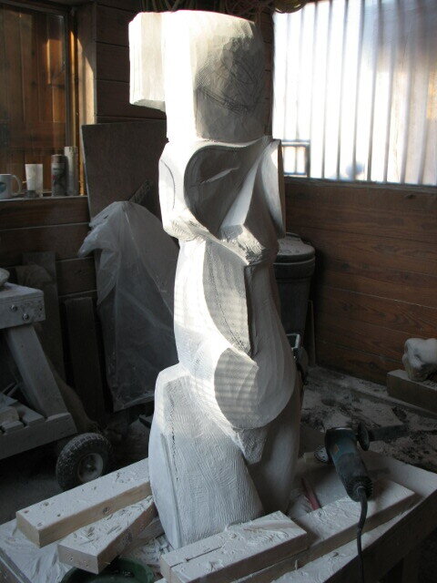  rough out of marble for “untitled commission” 