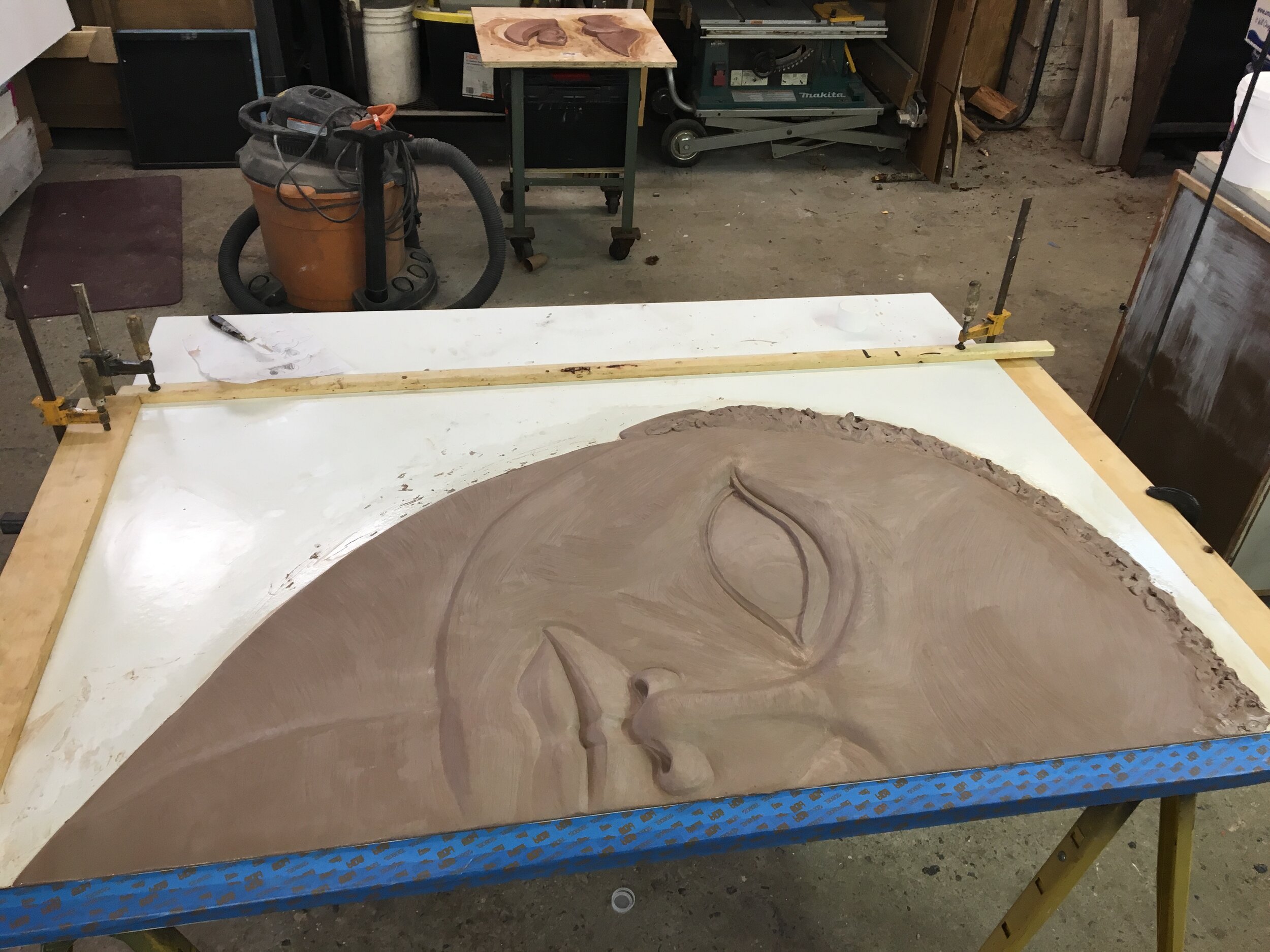  clay relief ready for mold. “American Fescue” 