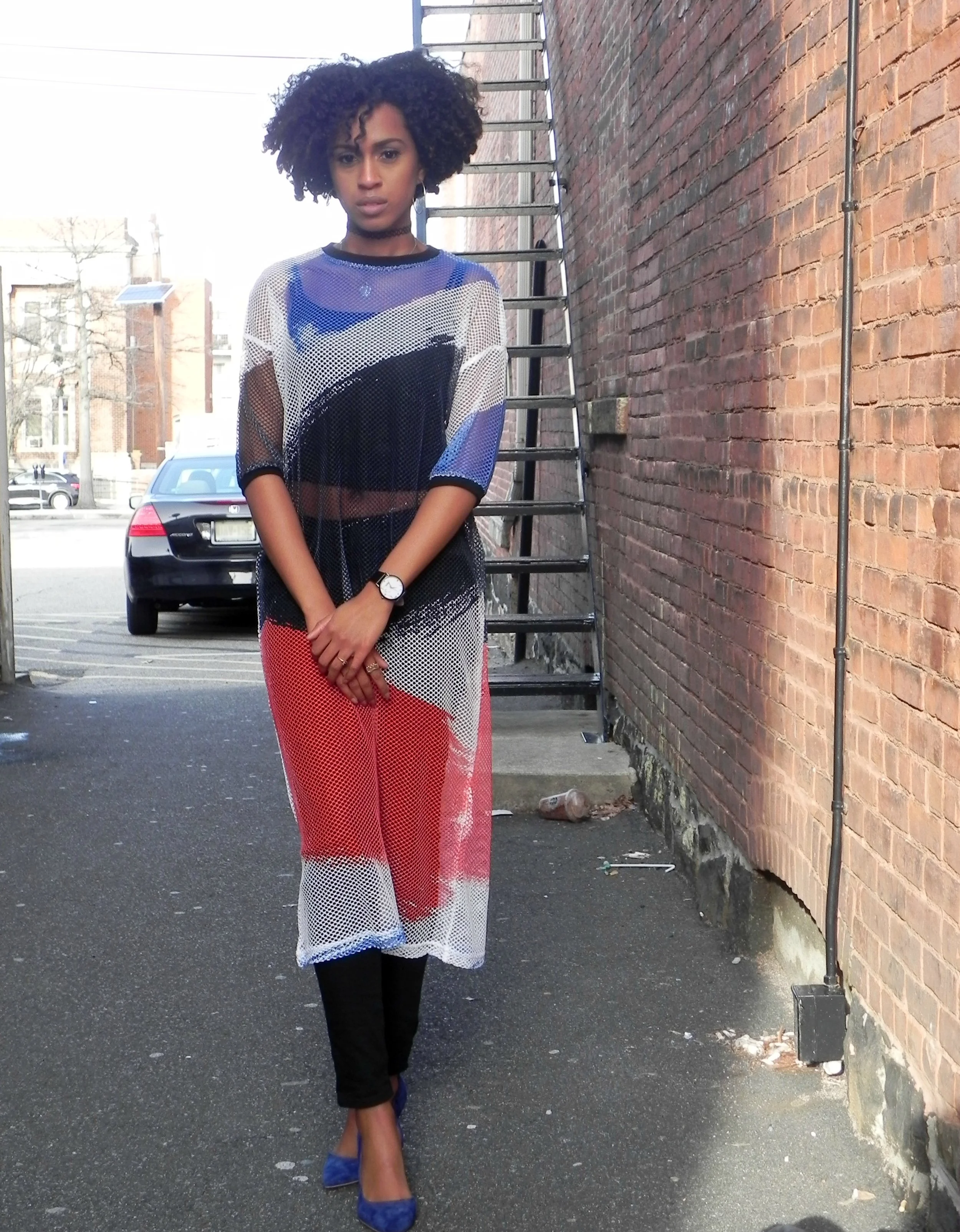 Multicolored Mesh Dress X Zara Street Style