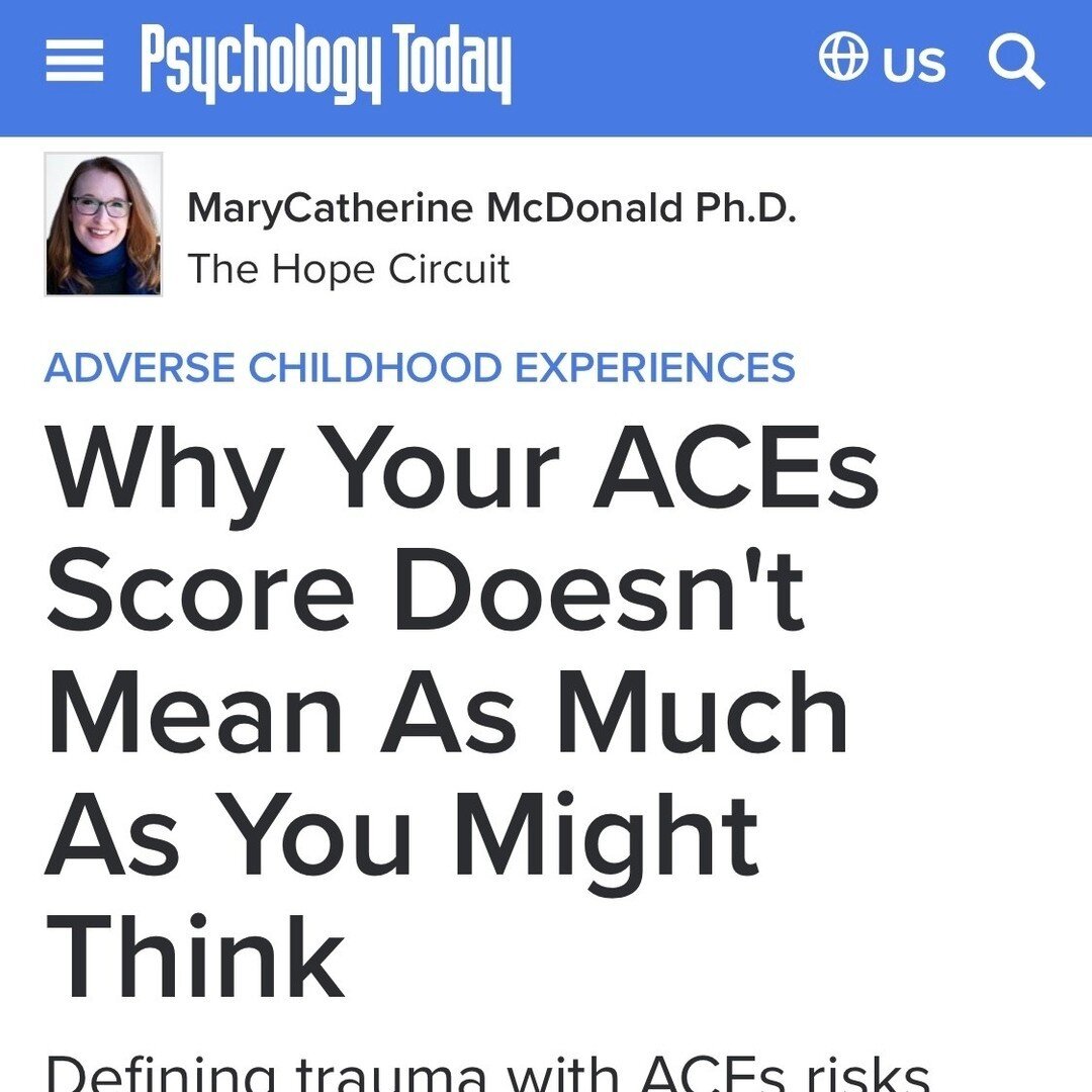 🔔 New @psych_today article! 🔔

The Adverse Childhood Experiences (or ACE) metric is ✨supposed✨ to measure traumatic events in childhood, like abuse, neglect, and family dysfunction and then determine your risk for future medical, academic, and soci