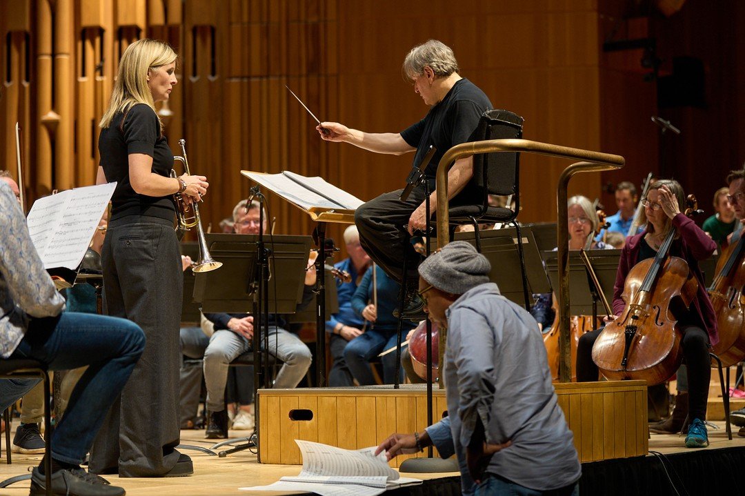 @WyntonMarsalis rehearsing with @AlisonBalsom, @LondonSymphonyOrchestra and Chief Conductor Designate @MaestroAntonioPappano for the sold-out UK Premiere of his Trumpet Concerto this Thursday! 

📷: Original content by @LuigiBeverelli