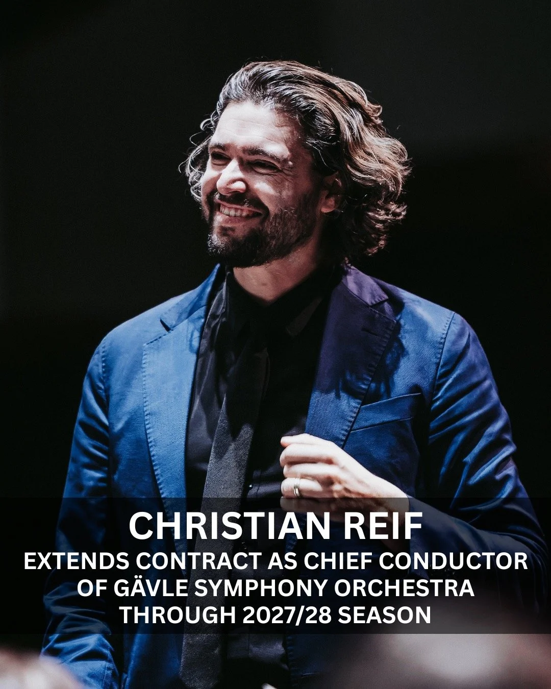 📣 @ChristianReifConductor has been extended as Chief Conductor of @GavleSymphony_Official through the 2027/28 season! This marks his first contract renewal with the orchestra, following his appointment in the 2023/24 season, and extends their collab