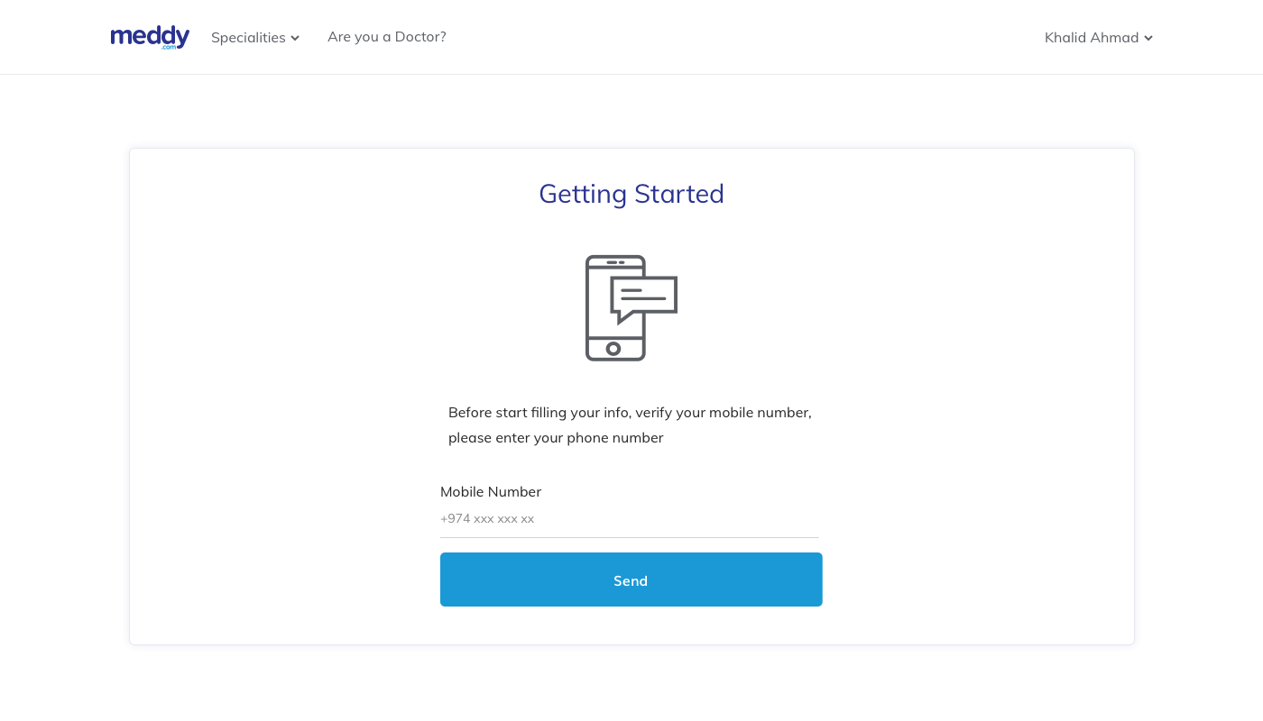 Check in getting started screen
