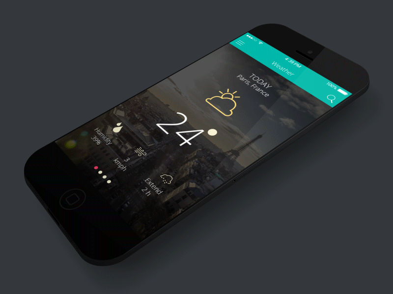 3D weather UI interaction
