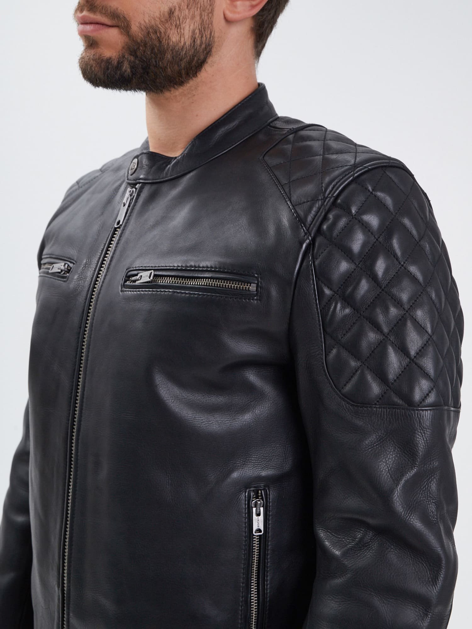 Cobalt - Leather moto jacket — D73 USA