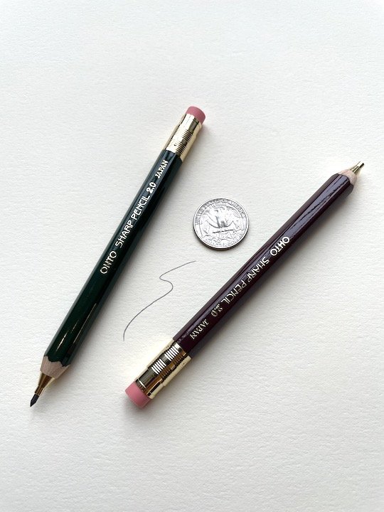 couleur naturelle du corps Aps-350es-natural Ohto mécanique crayon de bois type mini Sharp avec gomme et 0,5 mm à pince