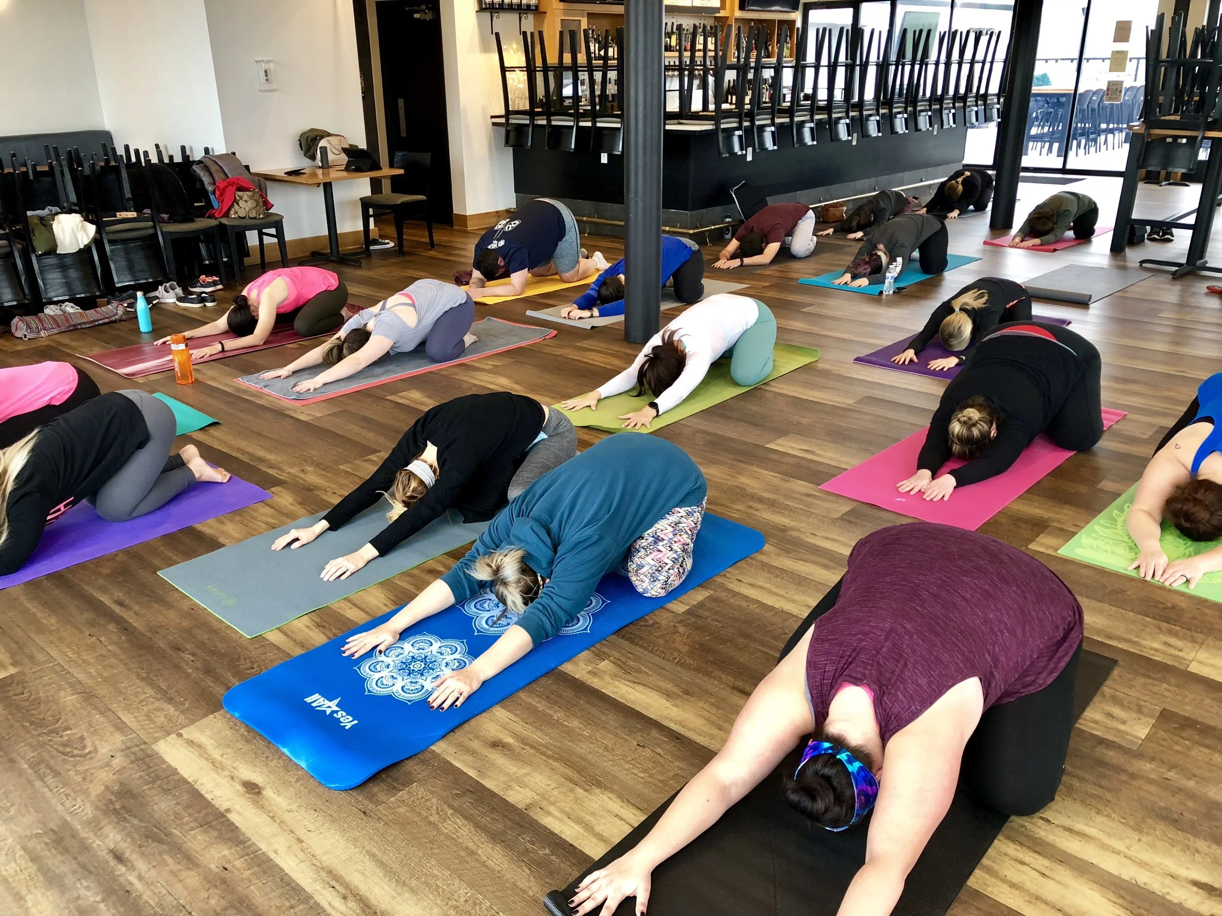 AllLevels Patio Yoga Class at Pioneer Cleveland — Bottoms Up! Yoga
