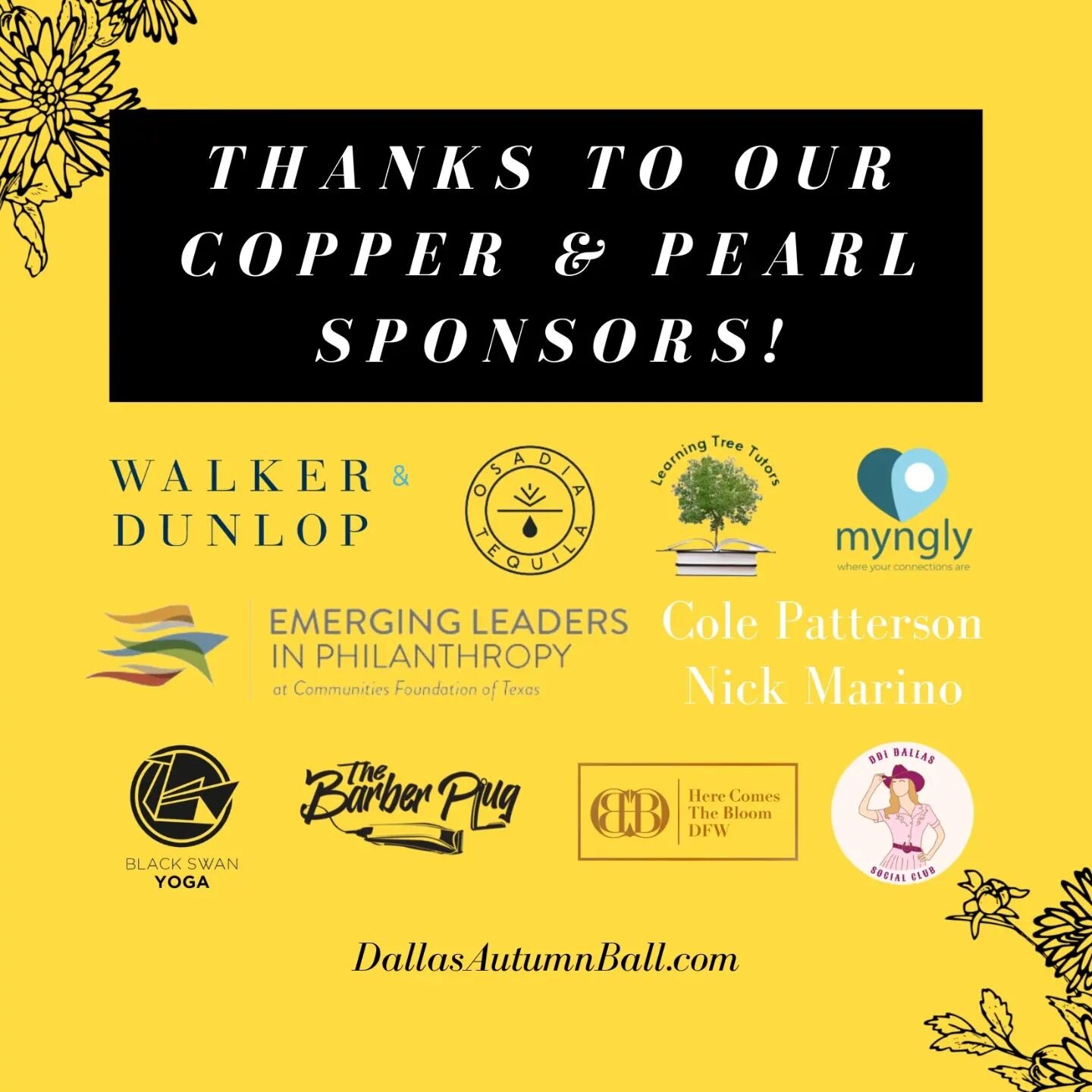 ✨ Today is the day! ✨

We're so grateful to the Copper and Pearl corporate sponsors that have made this night possible. 

See you all soon!