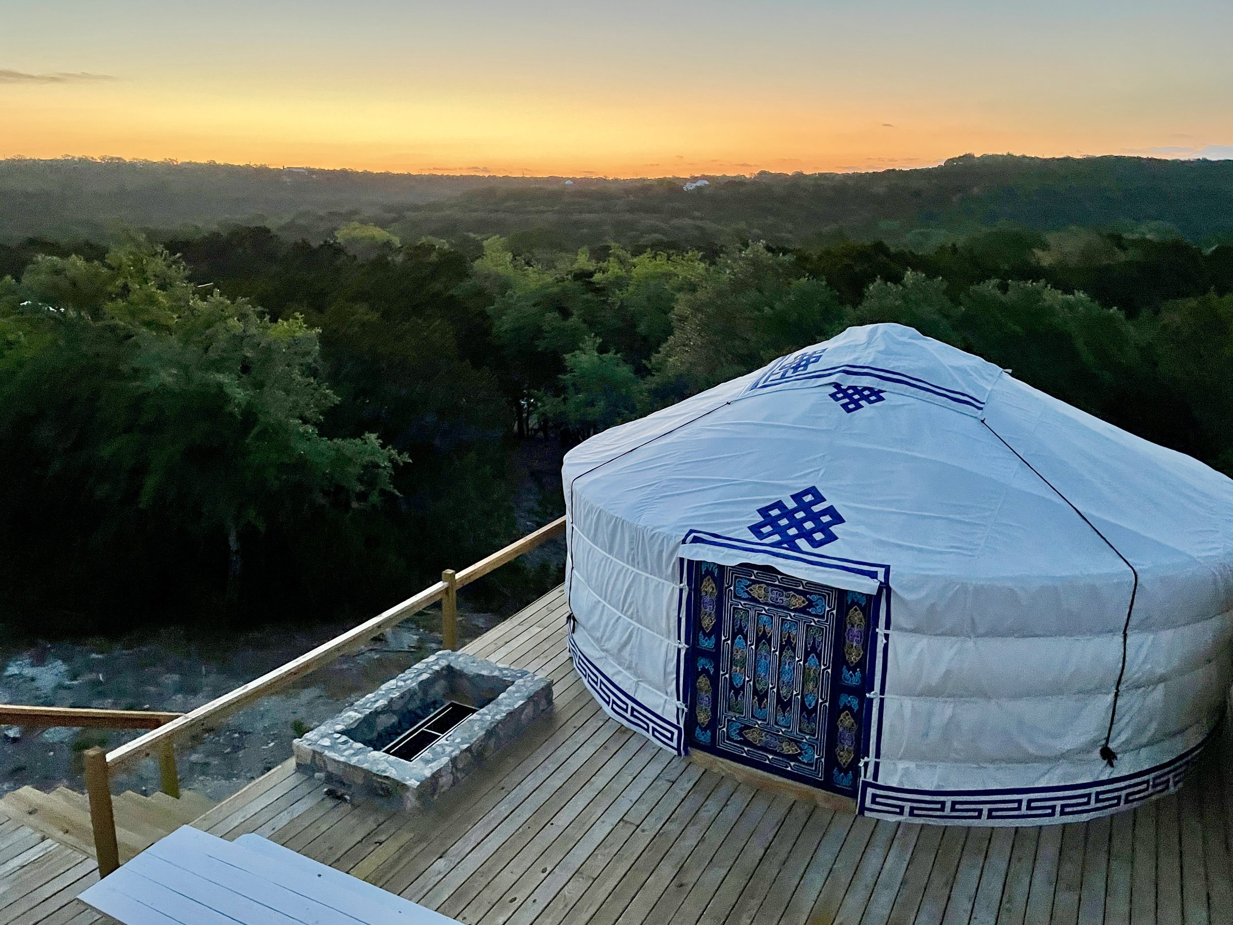 sunrise over yurt - no fire in pit.jpg