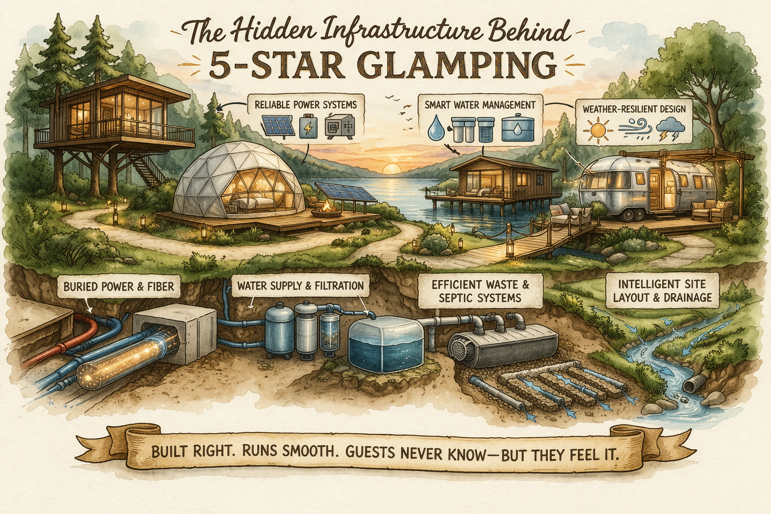 The Hidden Infrastructure Behind 5-Star Glamping: What Guests Never See (But Always Feel)