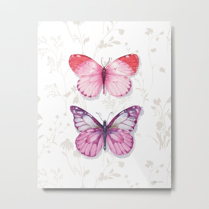 Obviously Pink Butterflies Metal Print