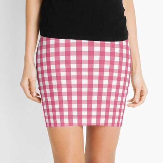 Obviously Pink Gingham Mini Skirt