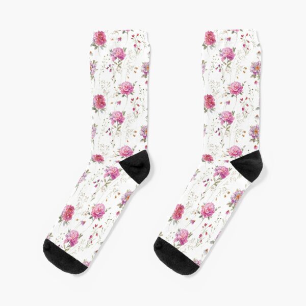 Obviously Pink All Over Floral Socks