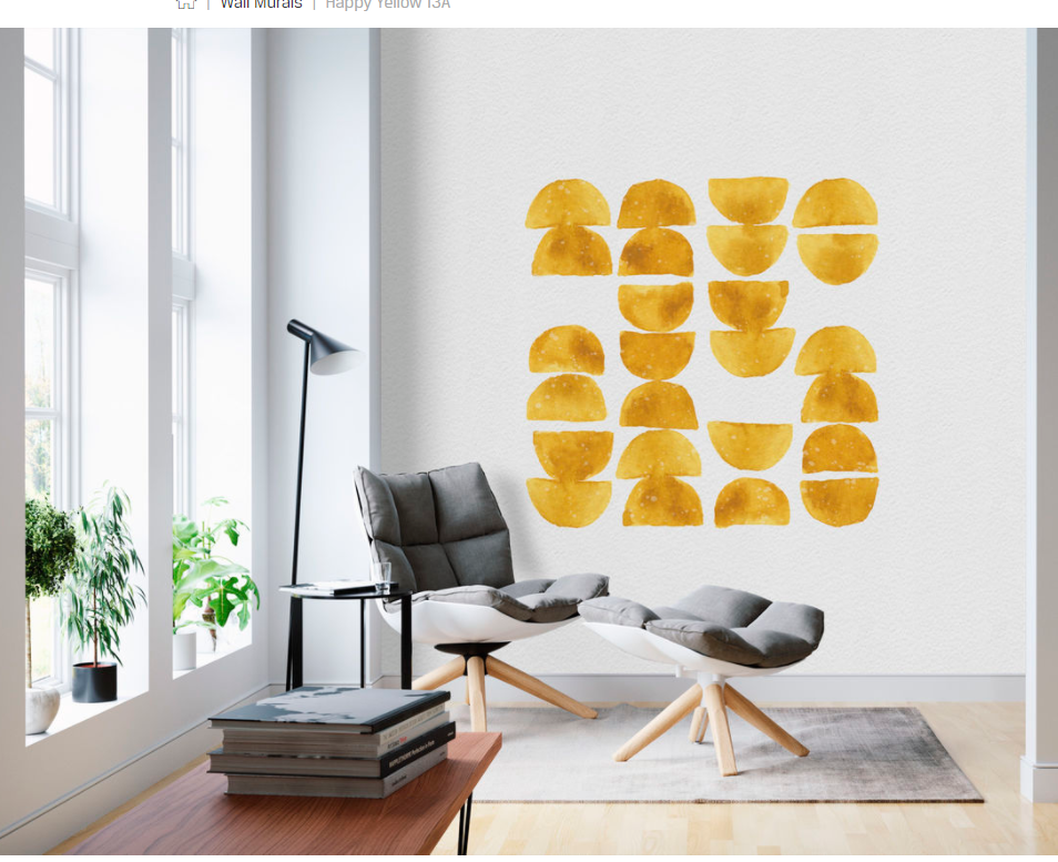 Happy Yellow Geometric Wall Mural