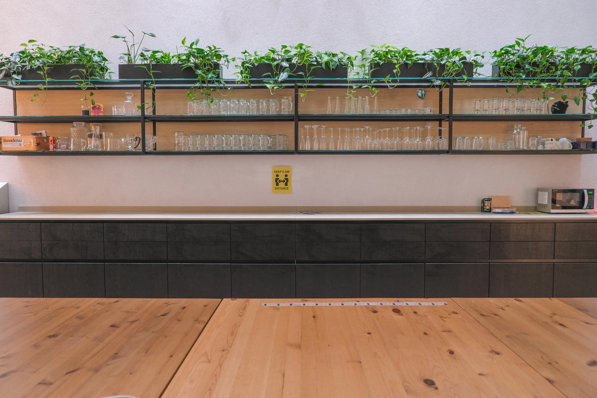  Every room in the office can benefit from some greenery. Here you see the Dept kitchen area. 