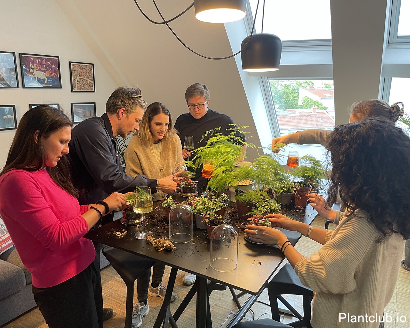 Team Building at Atlantic Labs around a terrarium workshop