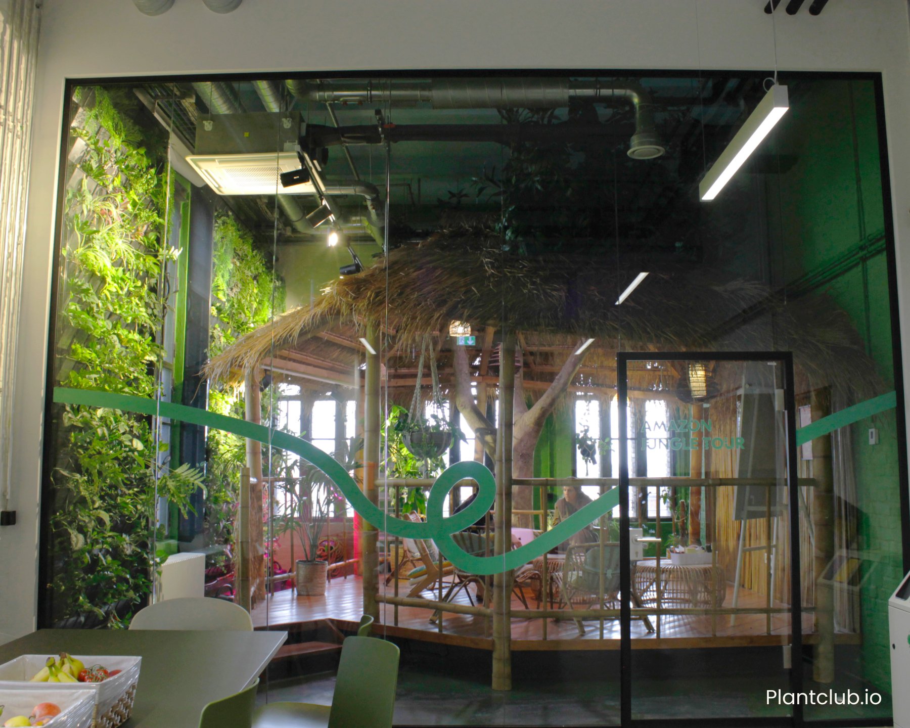  The Amazon jungle tour room where team members can find quiet and take meetings. 