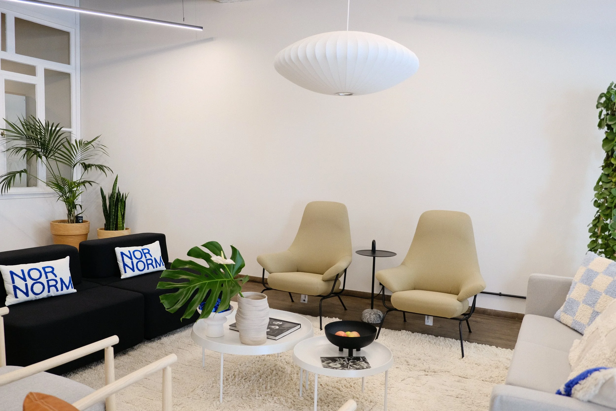  The lounge area of NORNORM allows for people to connect and ideas to flow. 