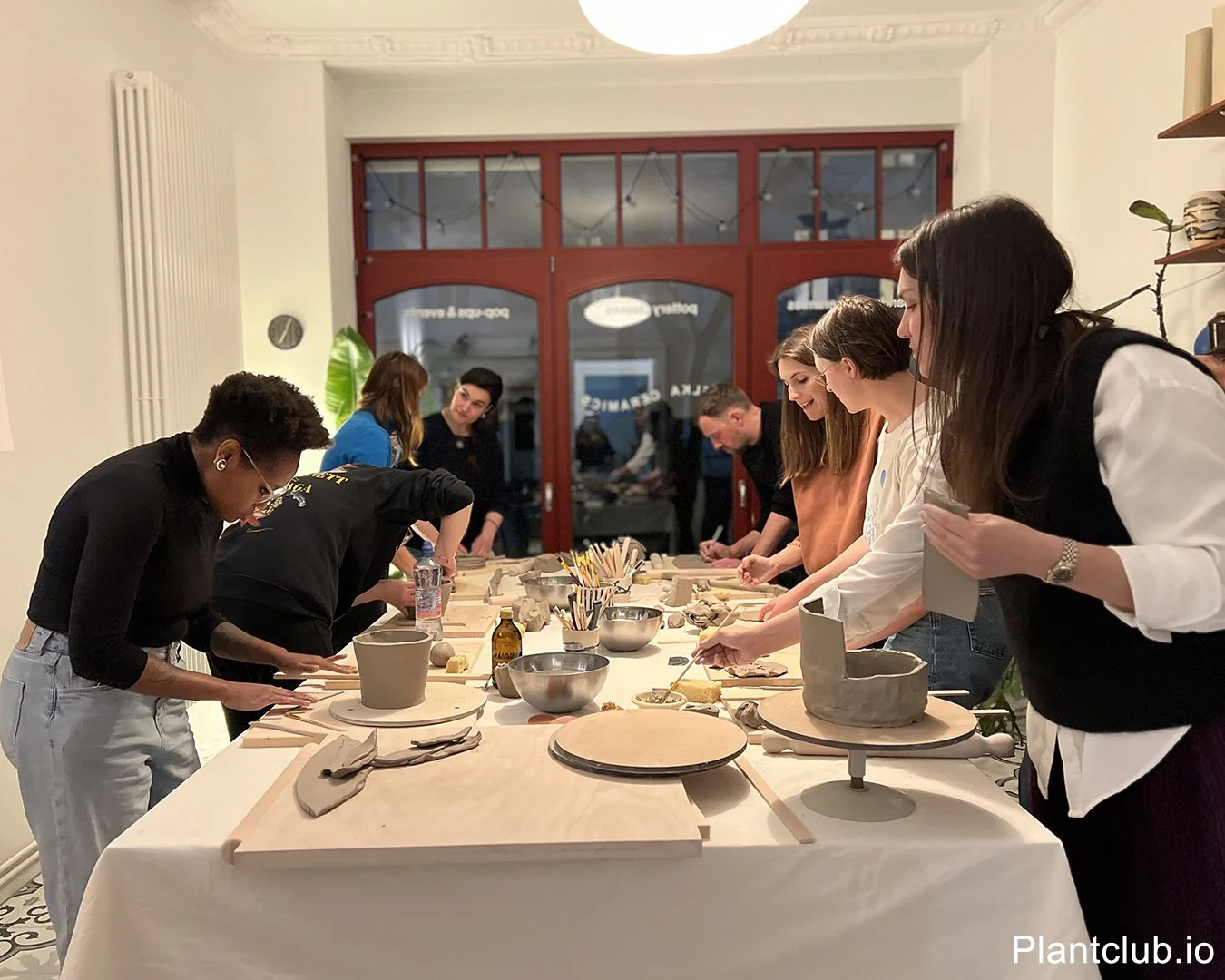 Team building around a ceramic workshop