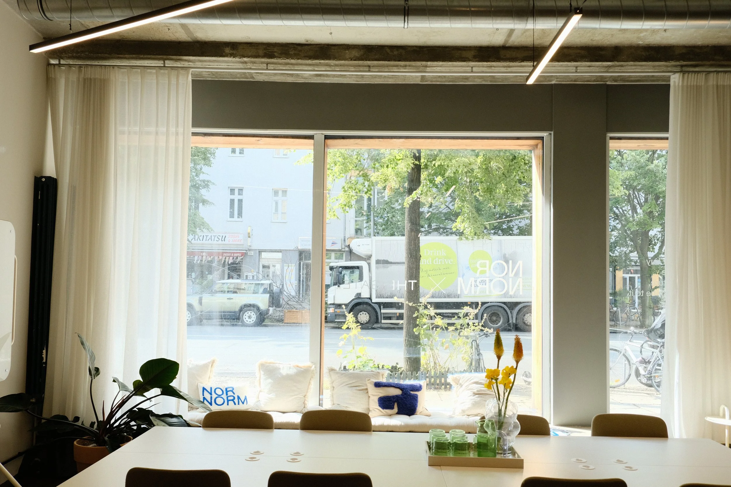  The bright NORNORM office offers a healthy dose of sunlight for their plants.  