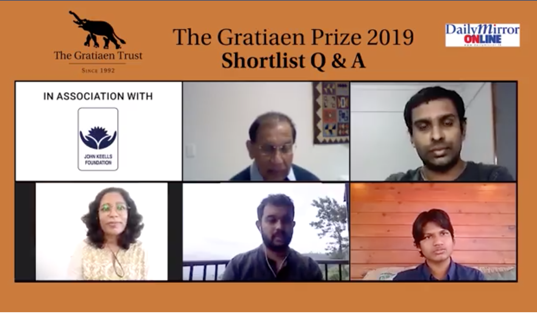 Gratiaen Prize 2019 Short List Q&amp;A: Watch NOW