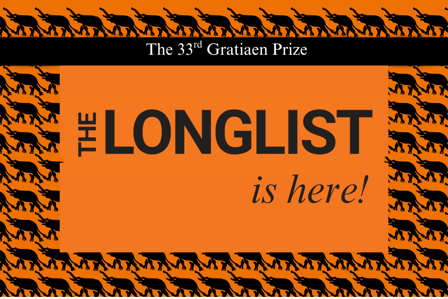 The Longlist for the 33rd Gratiaen Prize 